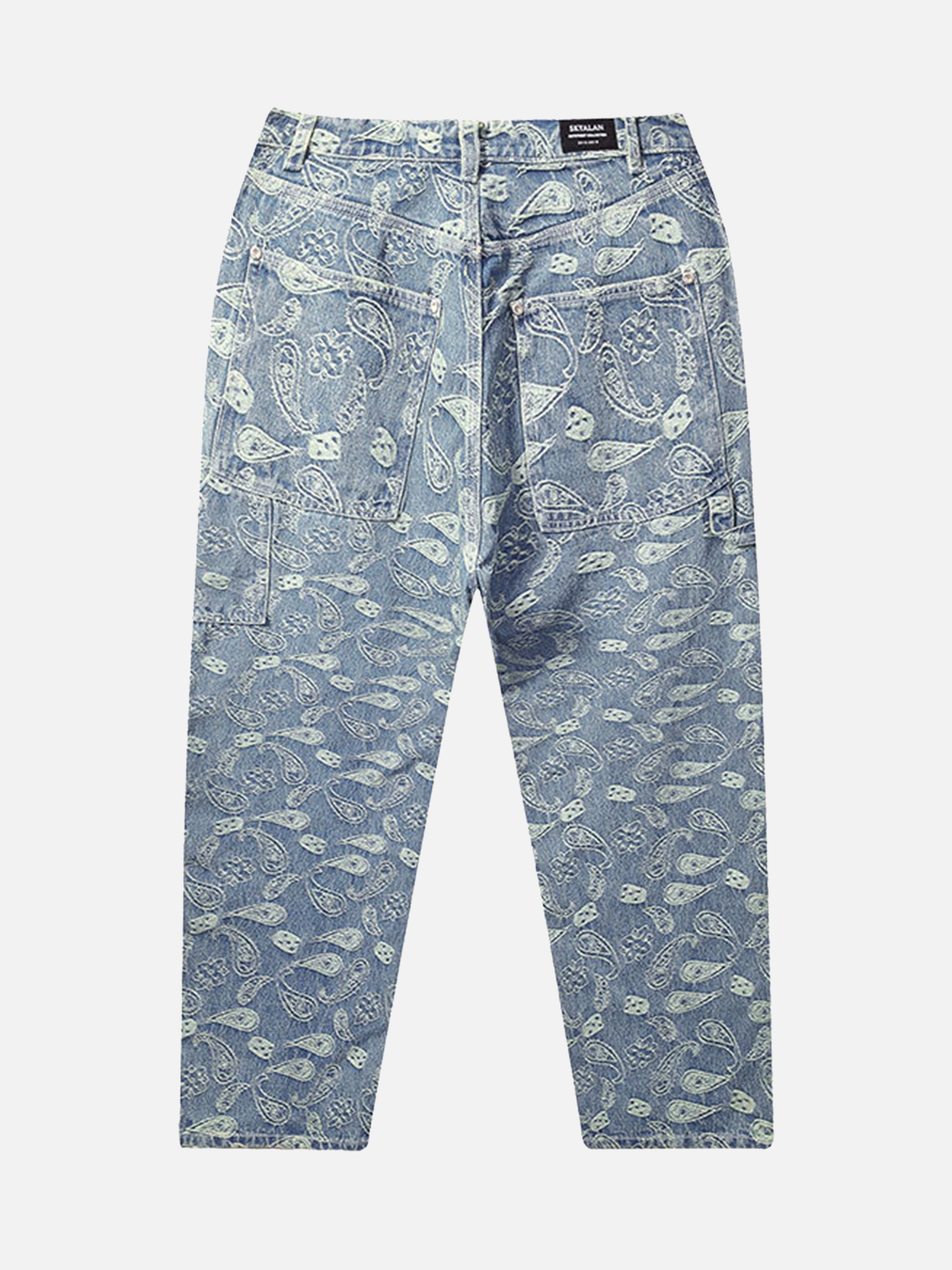 The Supermade Full Jacquard Paisley Pattern Denim Jeans