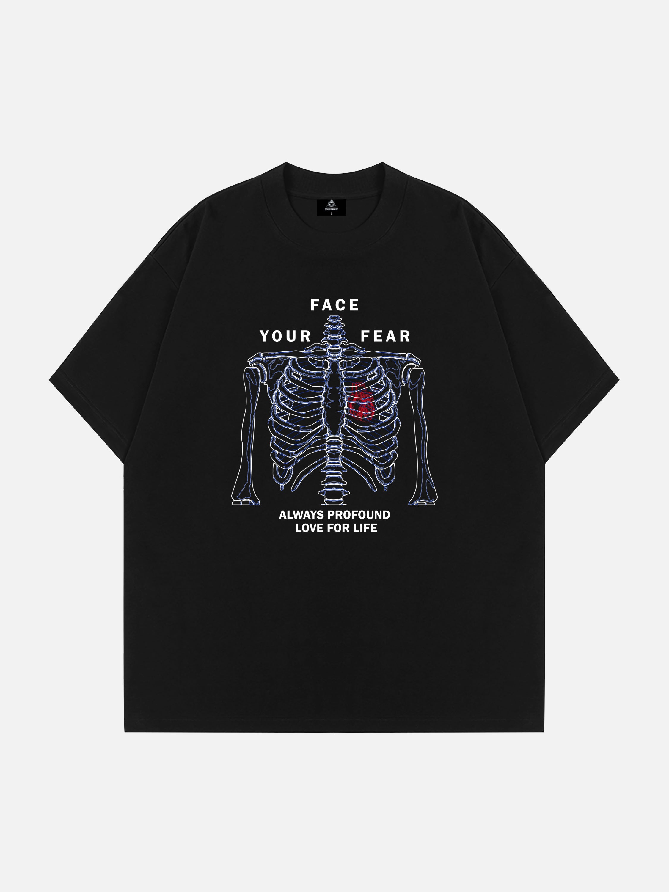 The Supermade Skeleton and Heart Print T-shirt