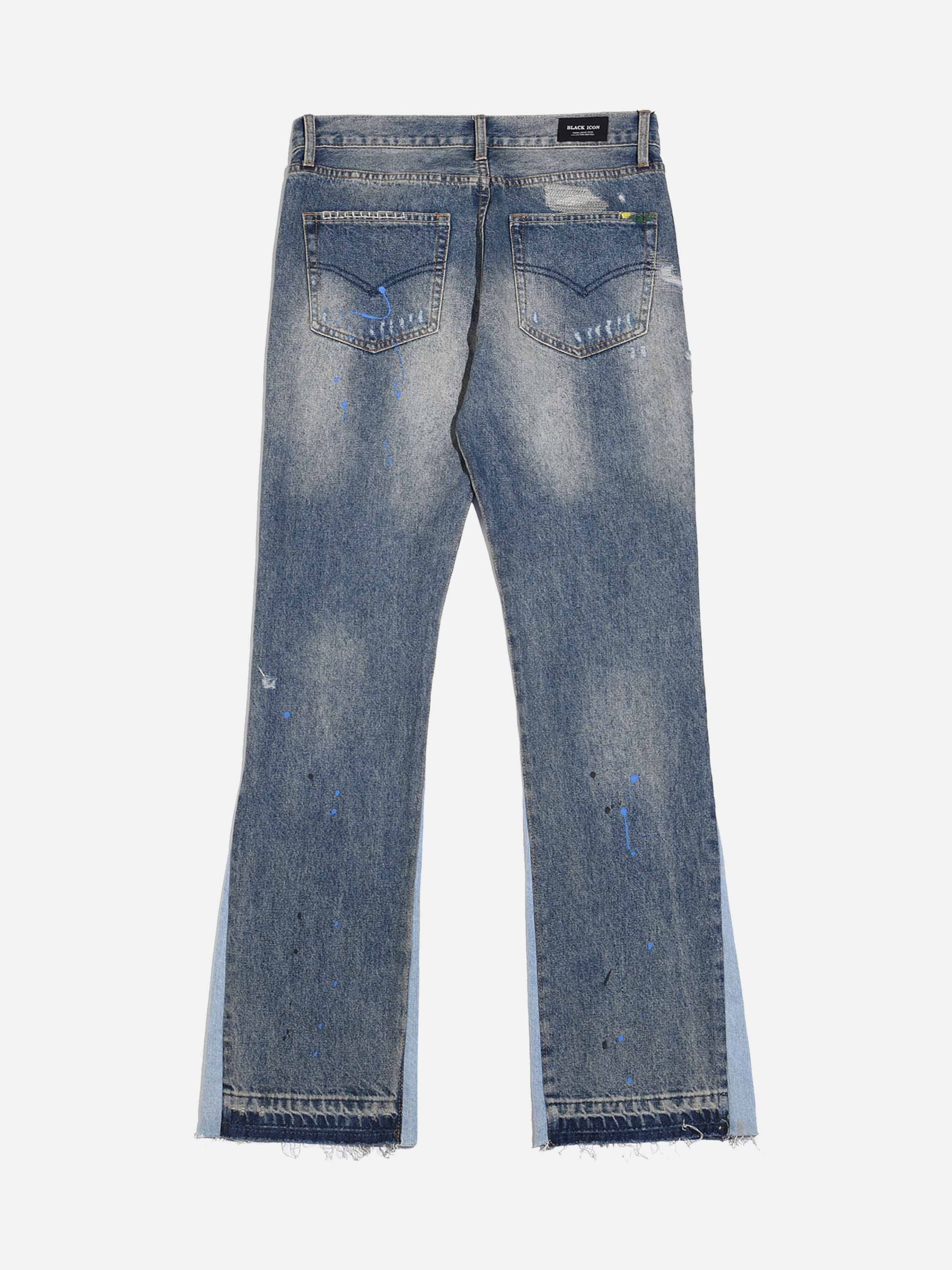 The Supermade Splashing Ink Patchwork Jeans
