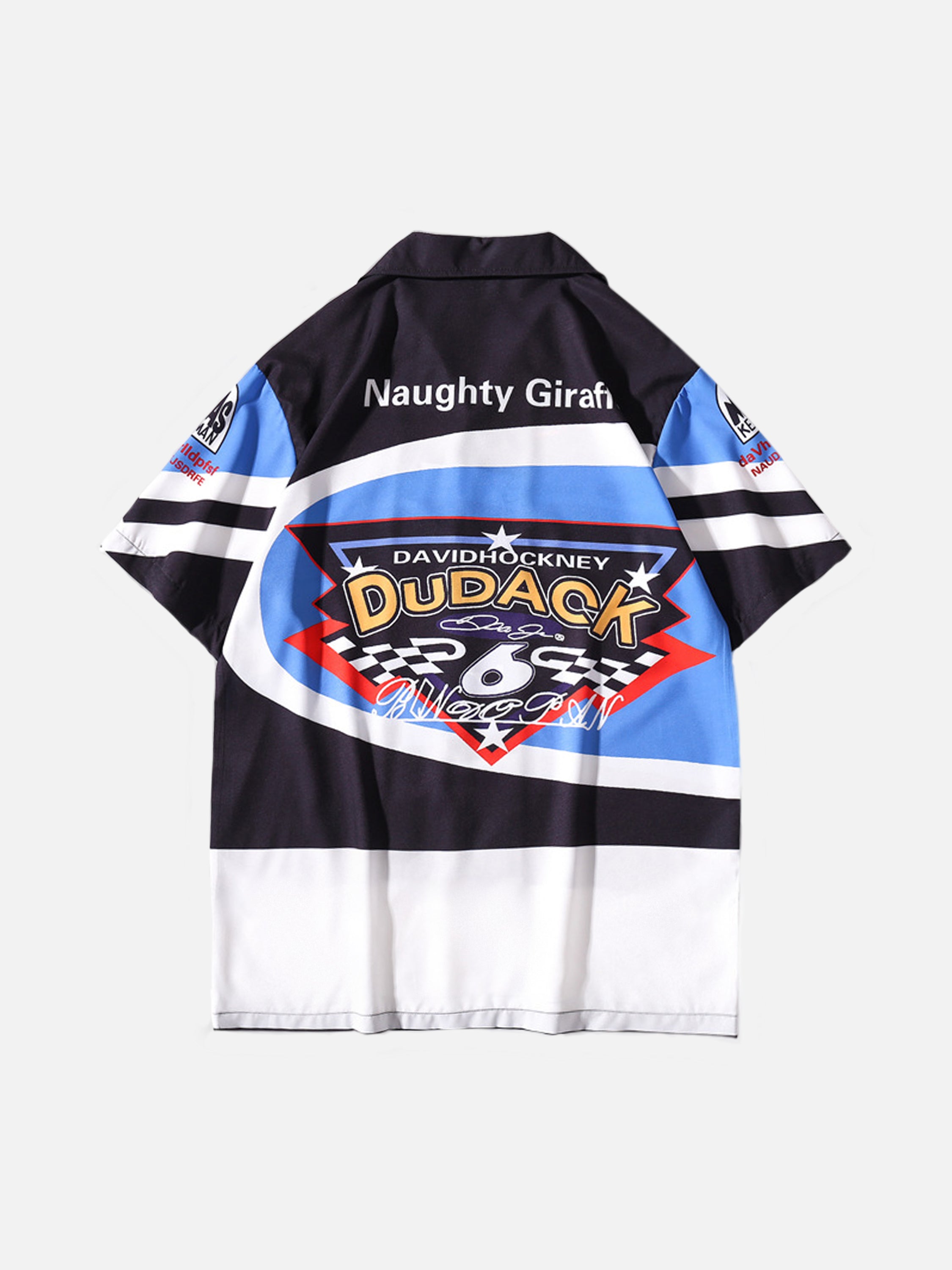 The Supermade Letter Print Surrealism Hawaiian Shirt