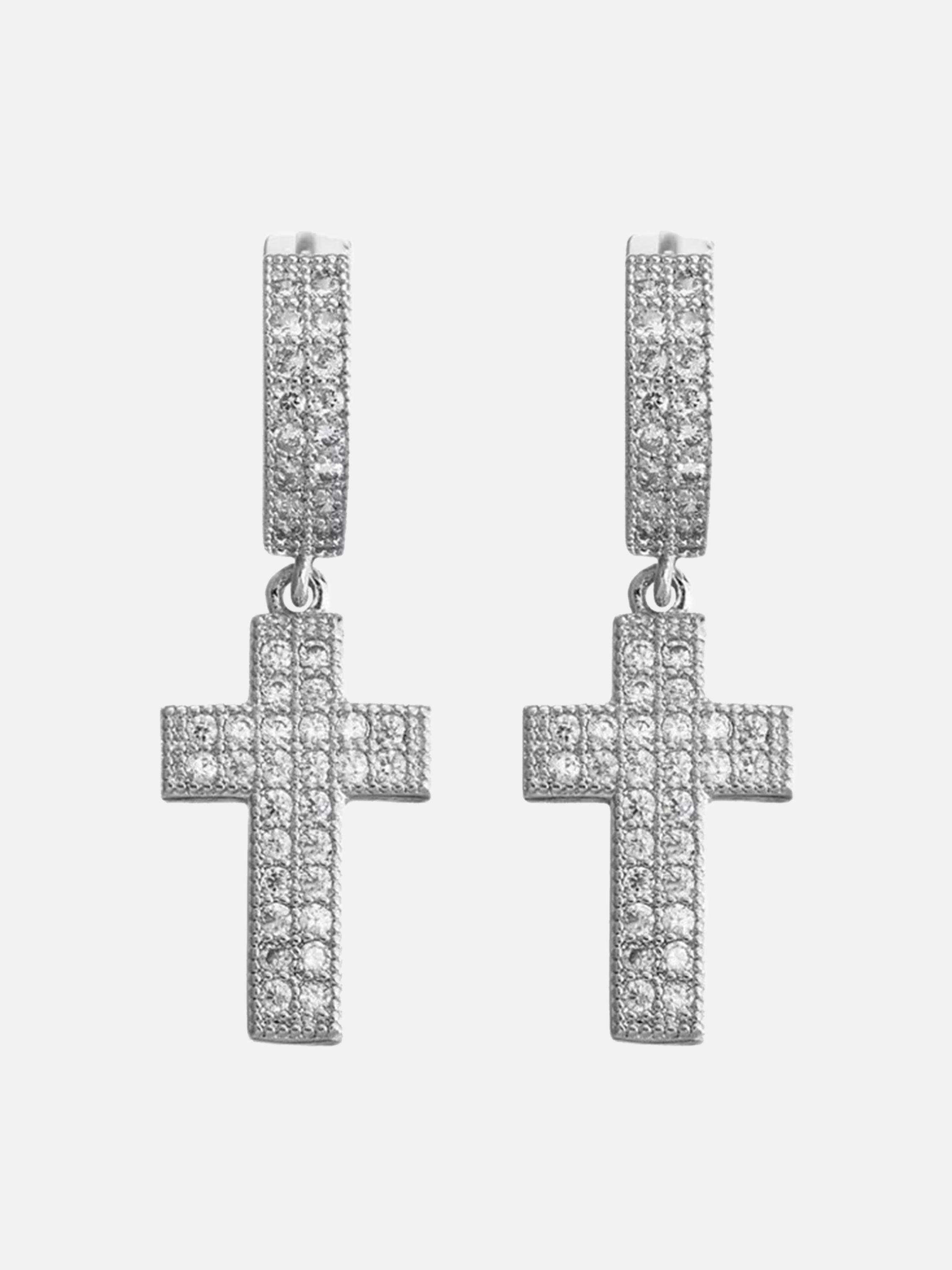 The Supermade Cross Earrings With Diamonds