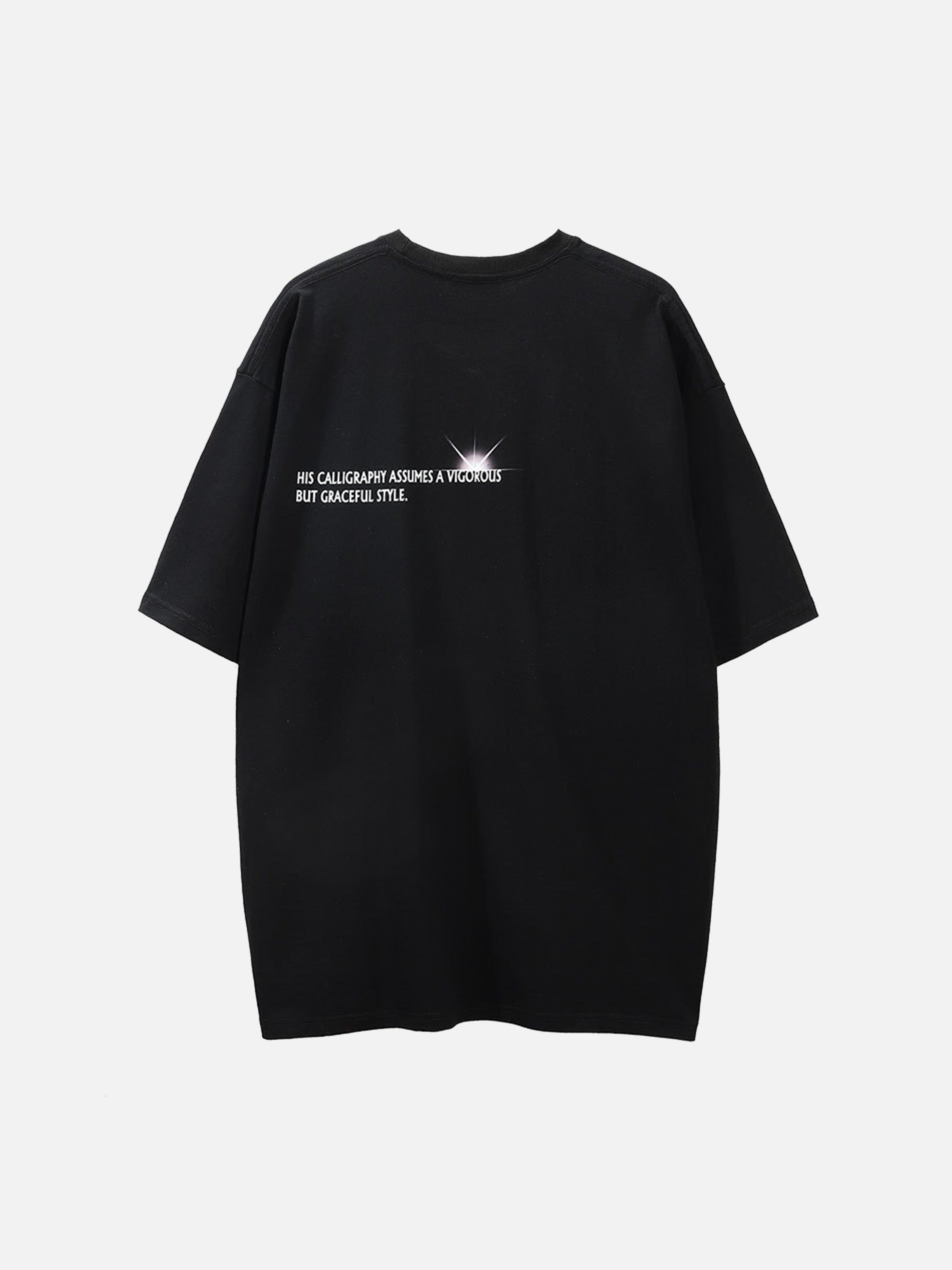 The Supermade Cartoon T-Rex and Plaid Bizarre Print T-shirt