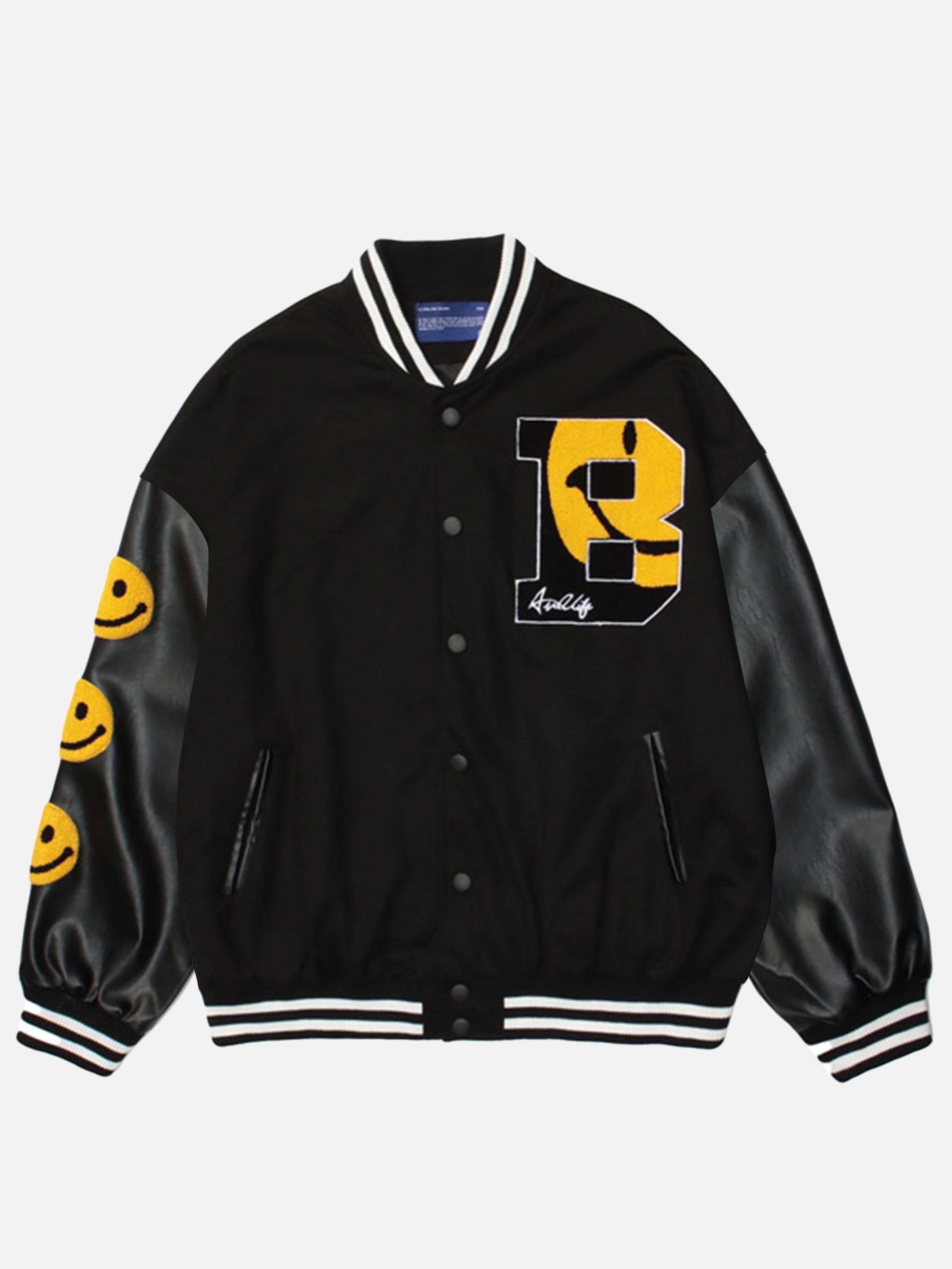 The Supermade Smiley Face Varsity Jacket