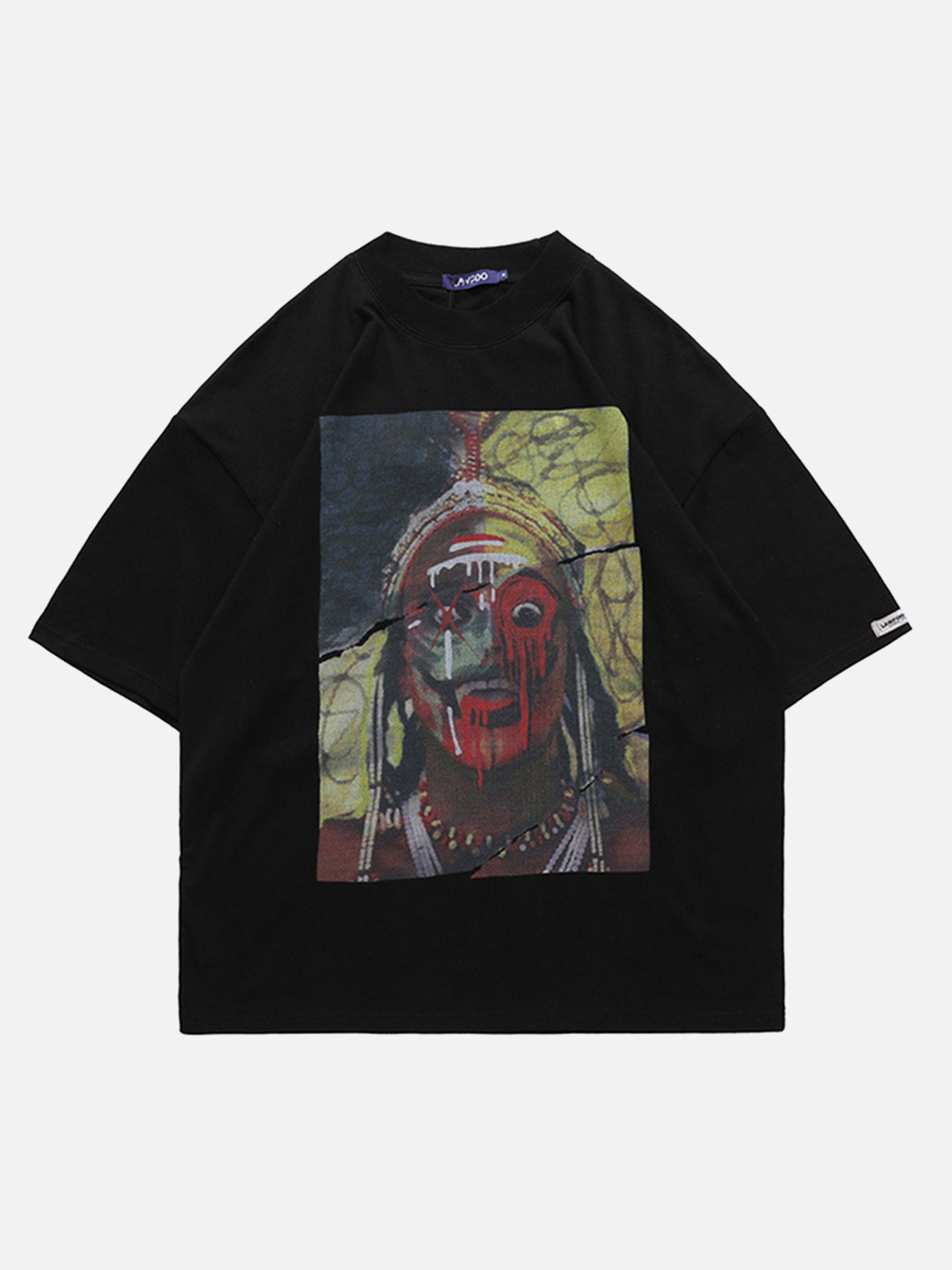 The Supermade Tribal Graffiti Portrait Print T-Shirt