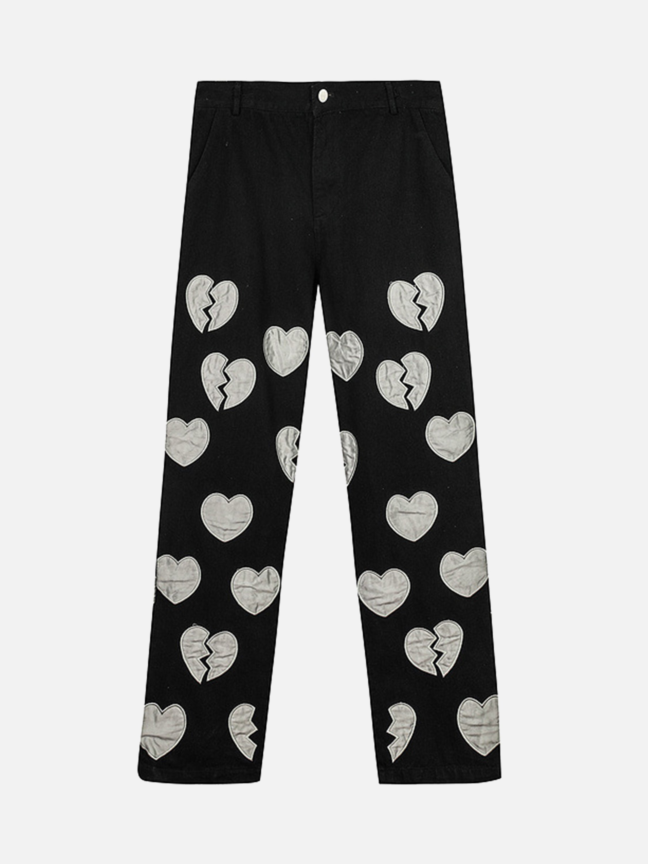 The Supermade Love Patch Loose Hip-hop Jeans -1110