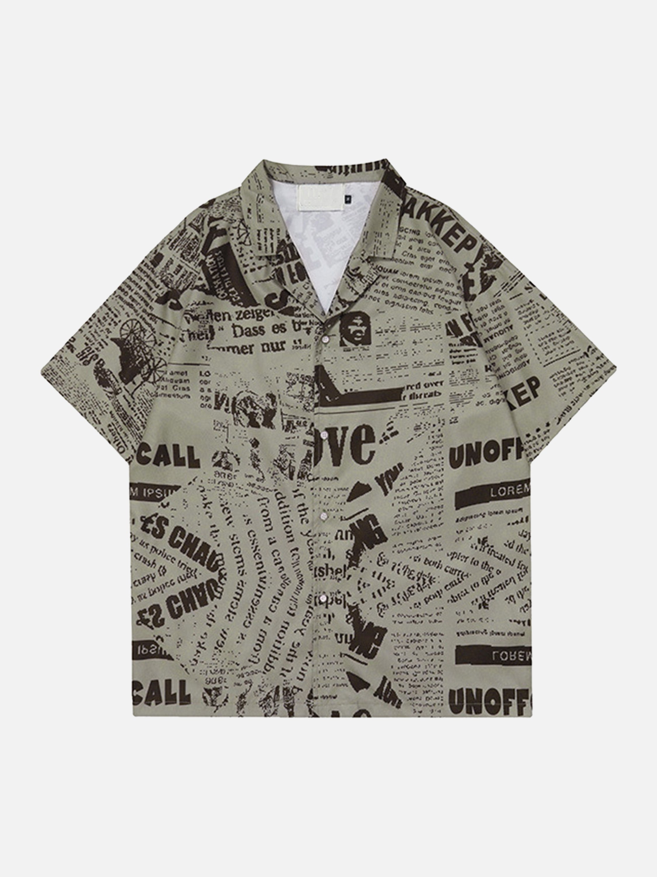 The Supermade Vintage Newspaper Print Shirt