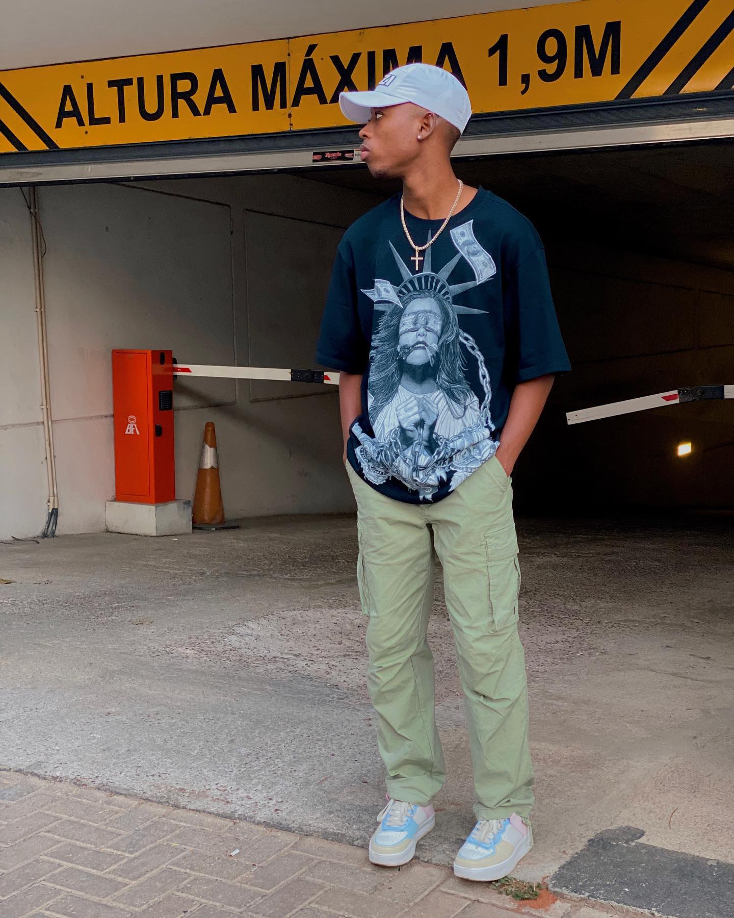 The Supermade Chained Statue of Liberty and Cash Print T-shirt