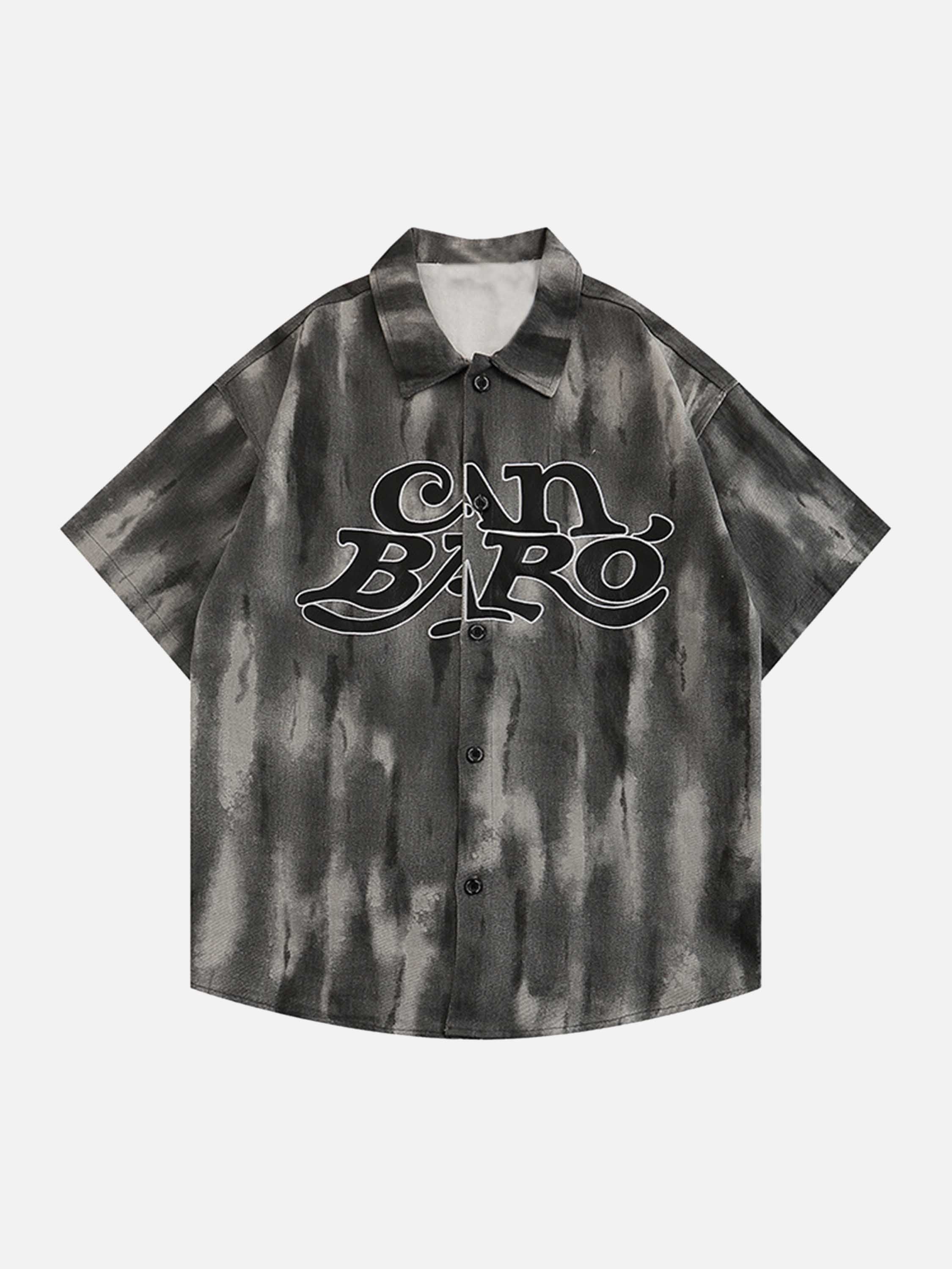 The Supermade Letter Print Hawaiian Shirt