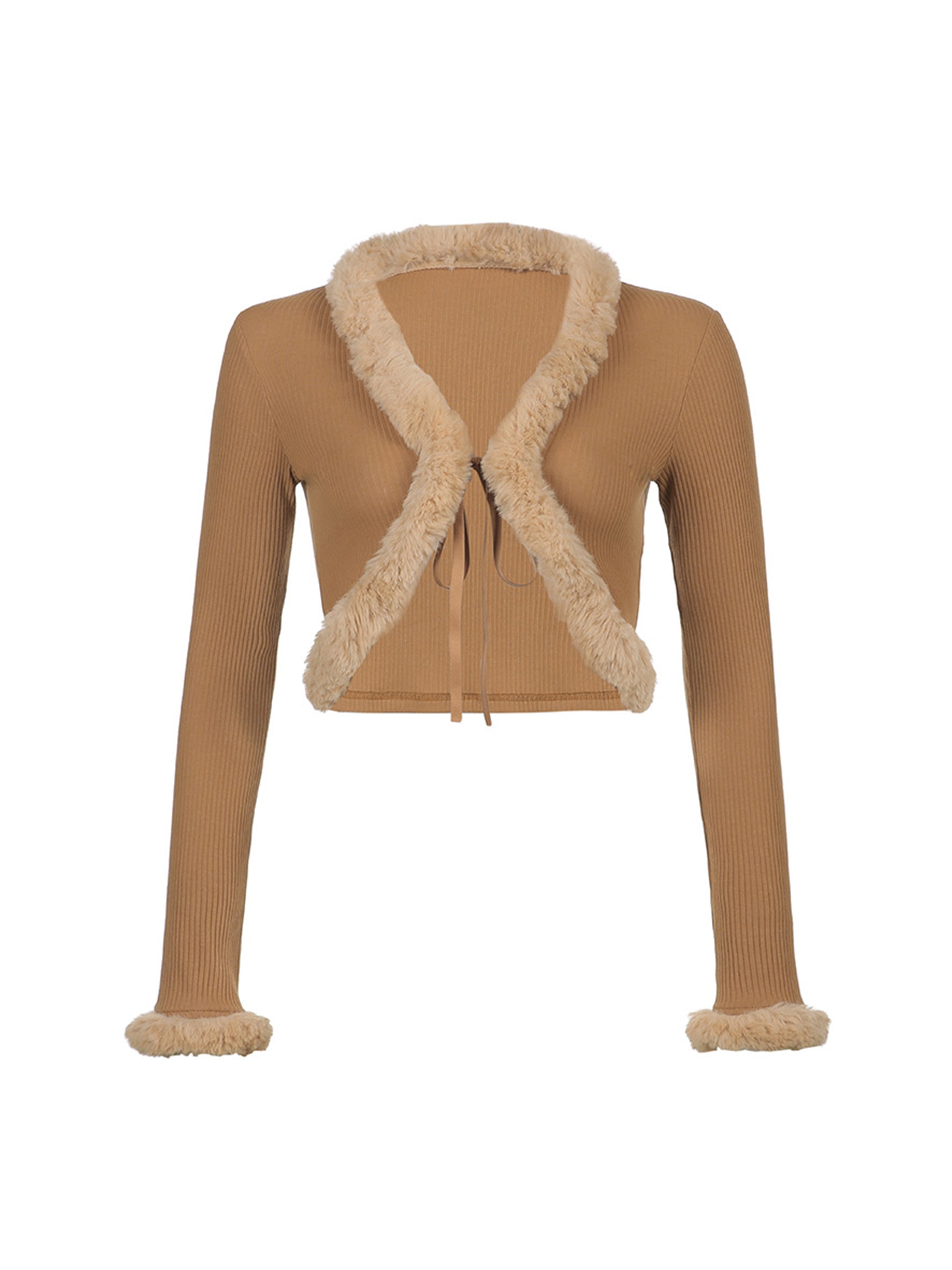 The Supermade Wool Tie Cropped Cardigan