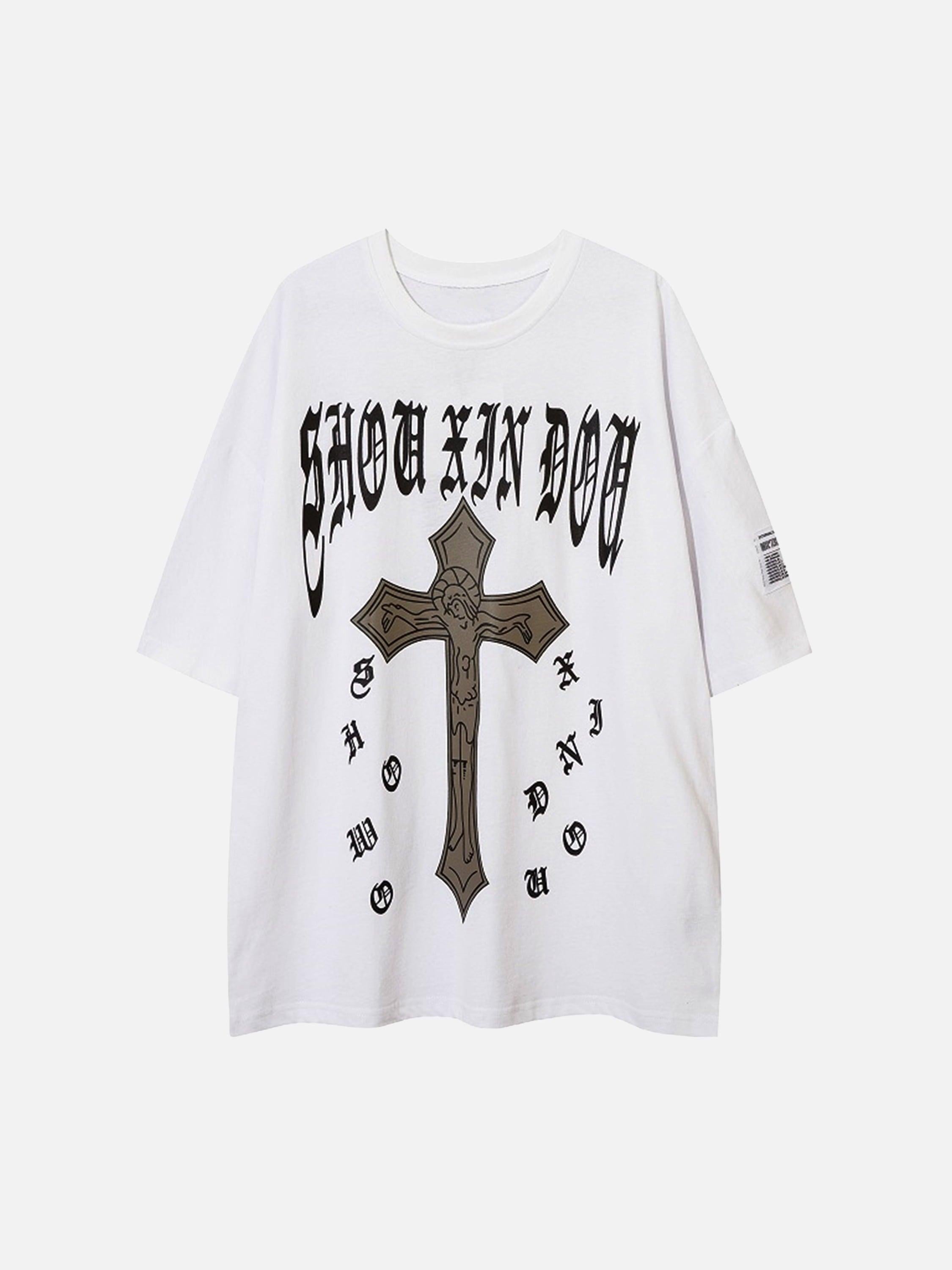 The Supermade Cross and Letter Print T-shirt