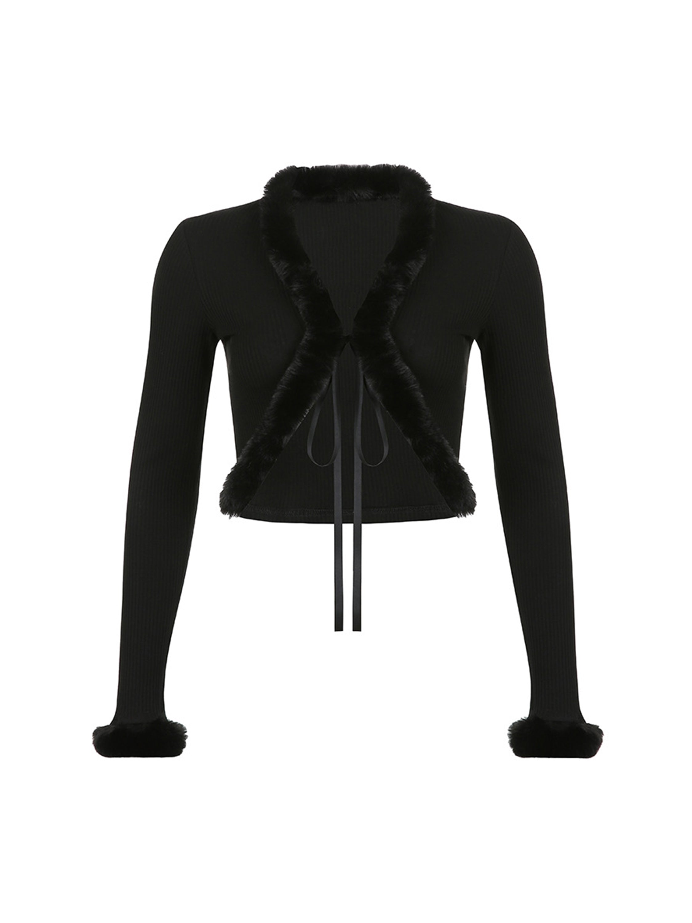 The Supermade Wool Tie Cropped Cardigan