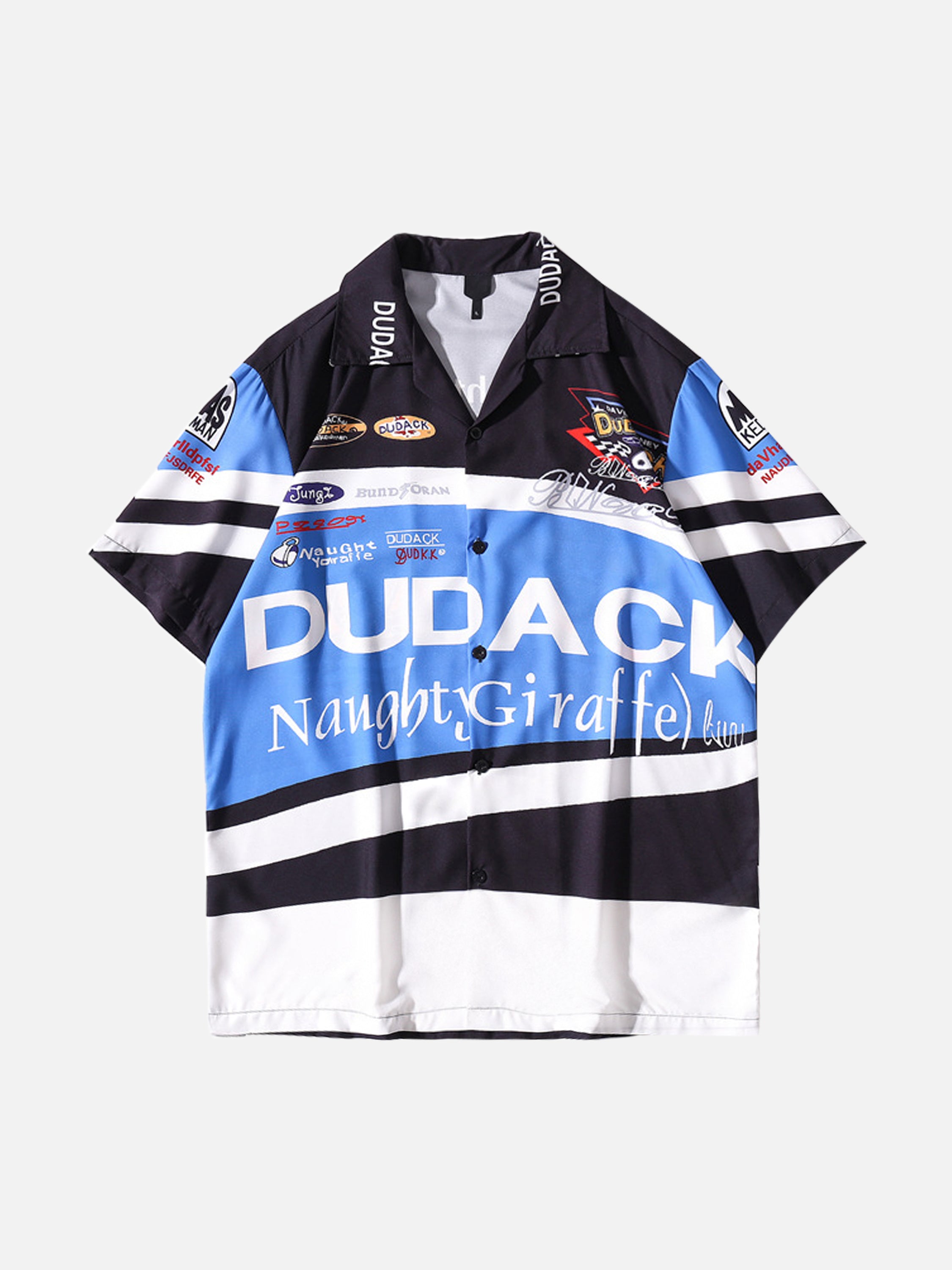 The Supermade Letter Print Surrealism Hawaiian Shirt