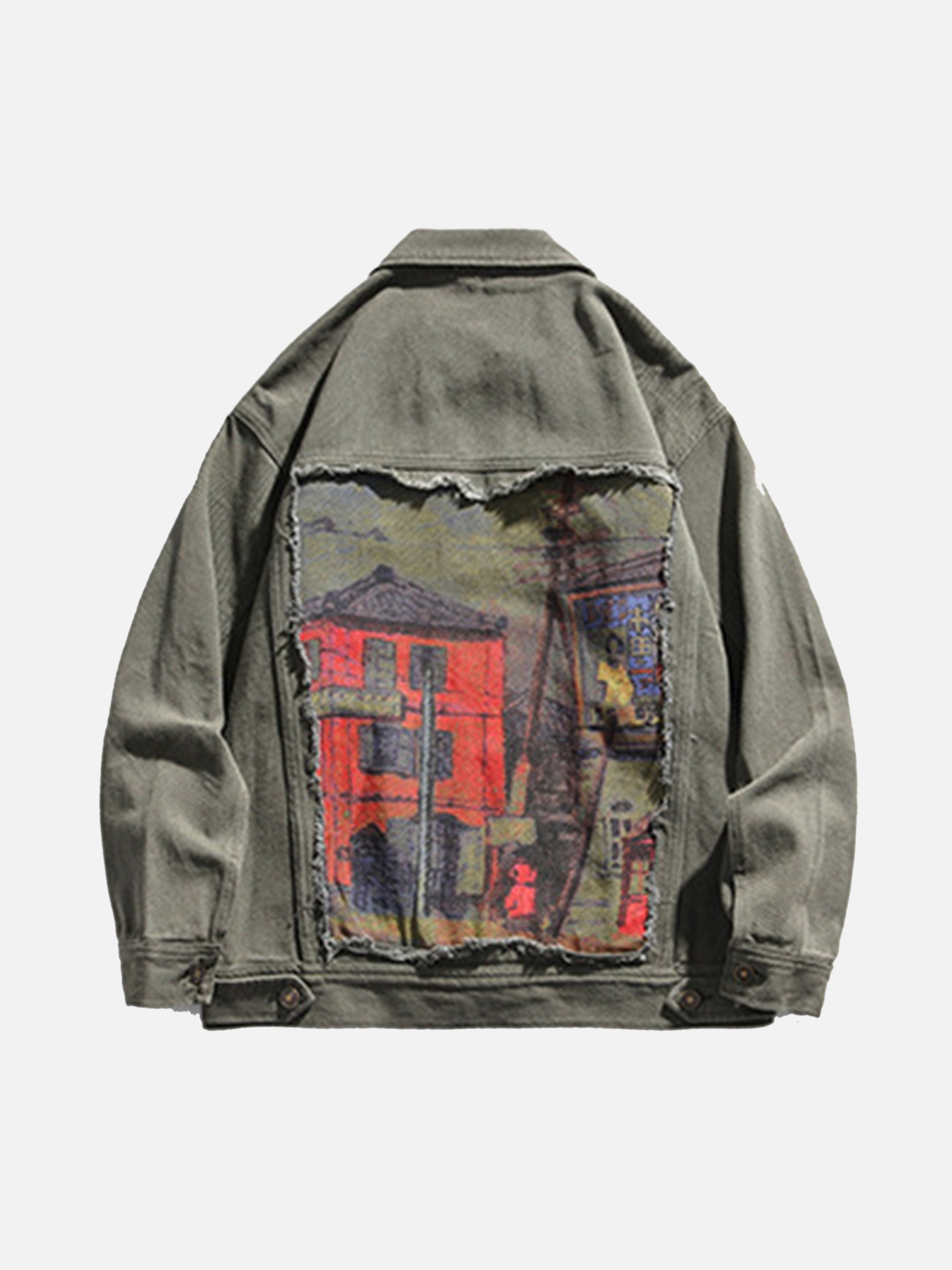 The Supermade Japanese Geisha House Back Print Denim Jacket