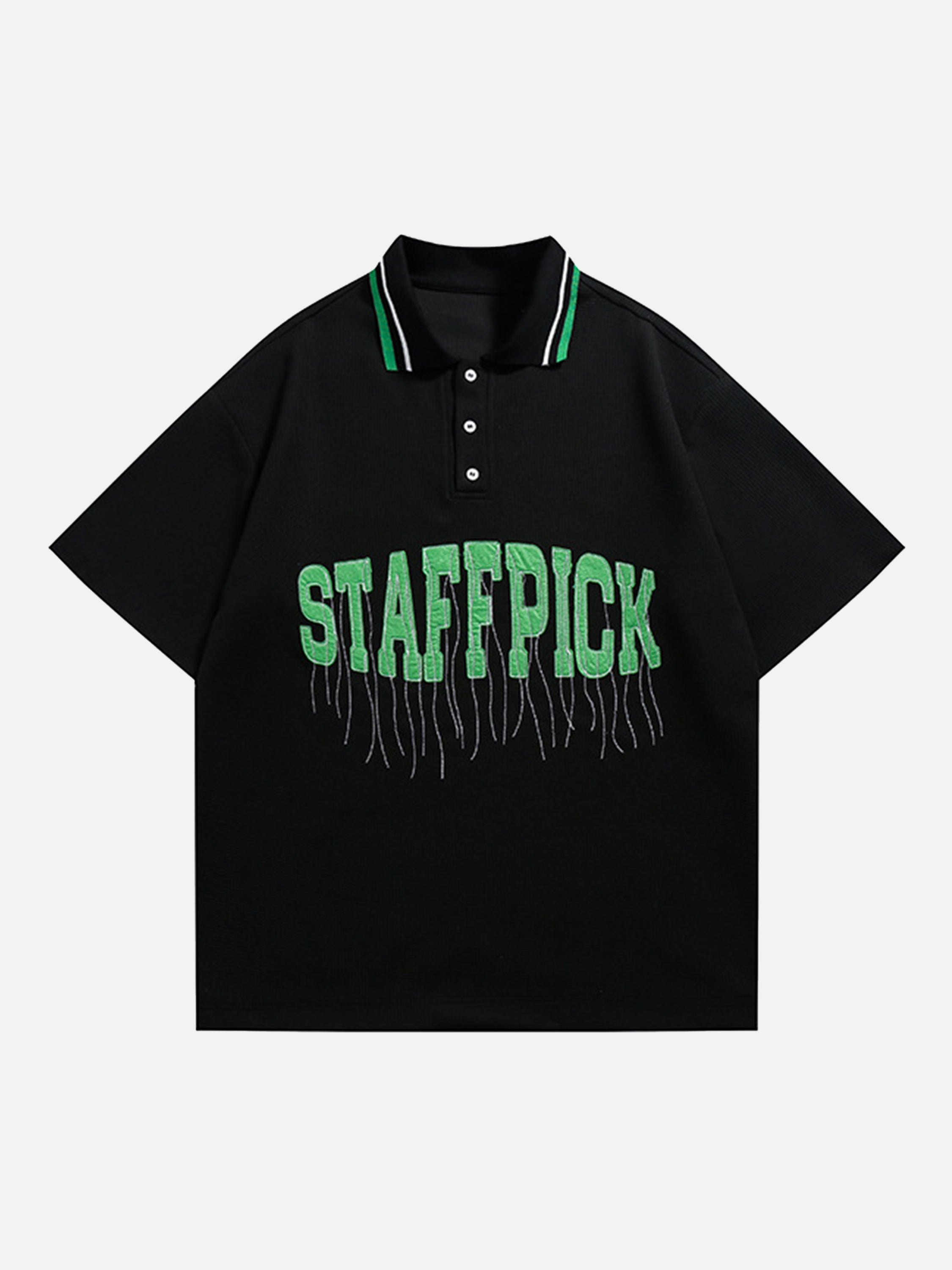 The Supermade Letter Embroidered Tassel Detail Polo Shirt