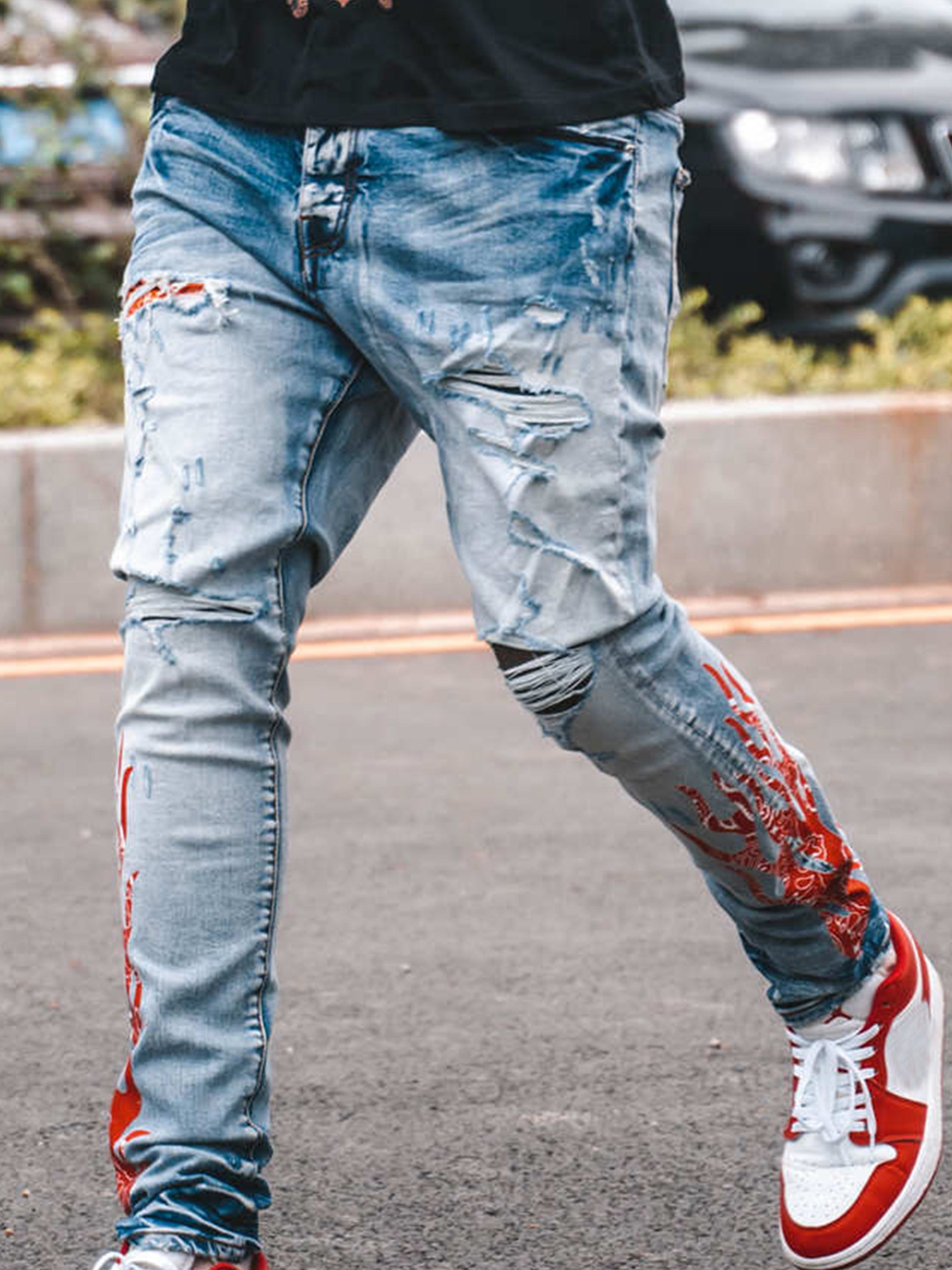 The Supermade Flame Print Jeans