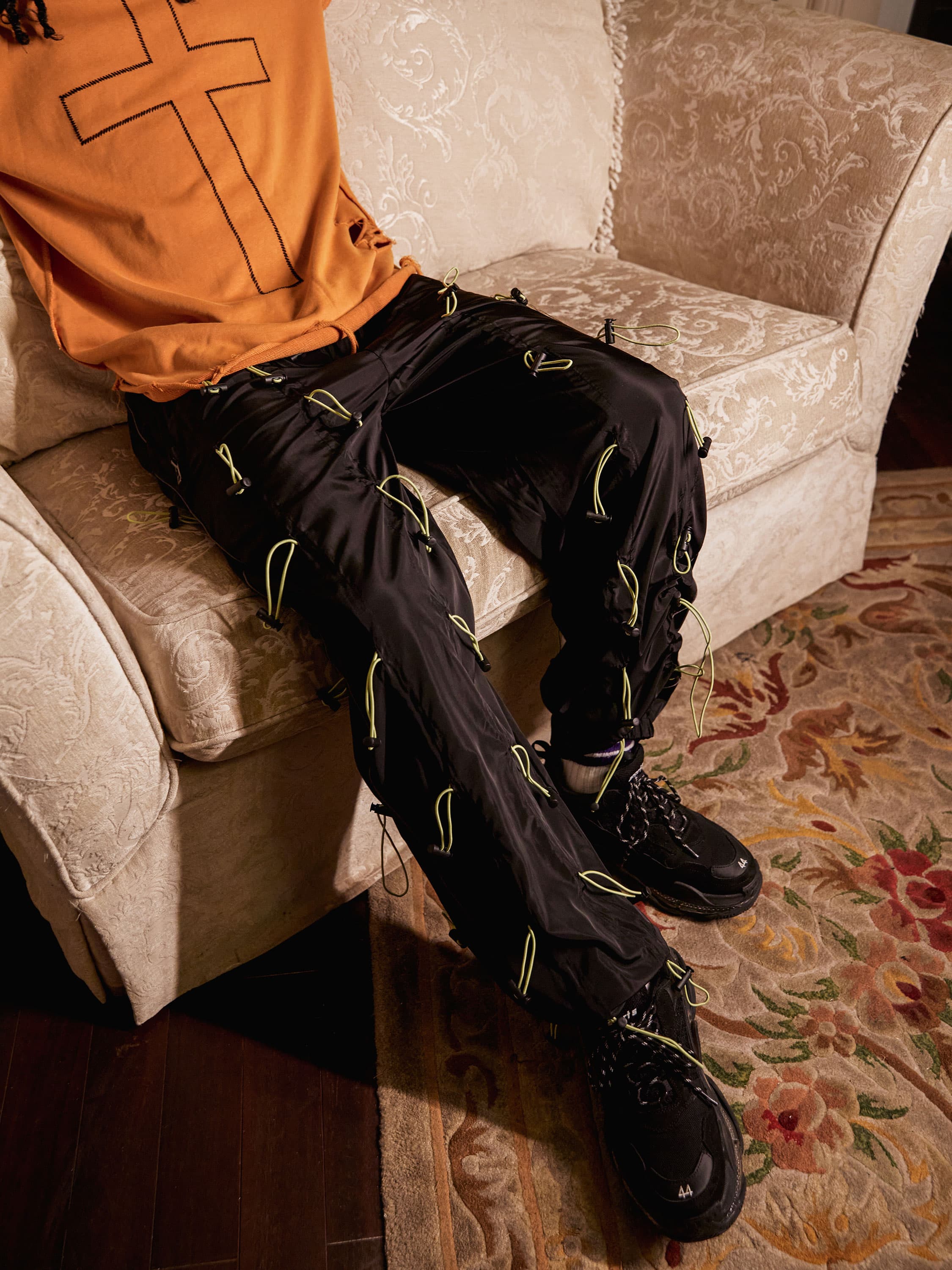 The Supermade Cross-Embroidered Ripped Sweatshirt -1111