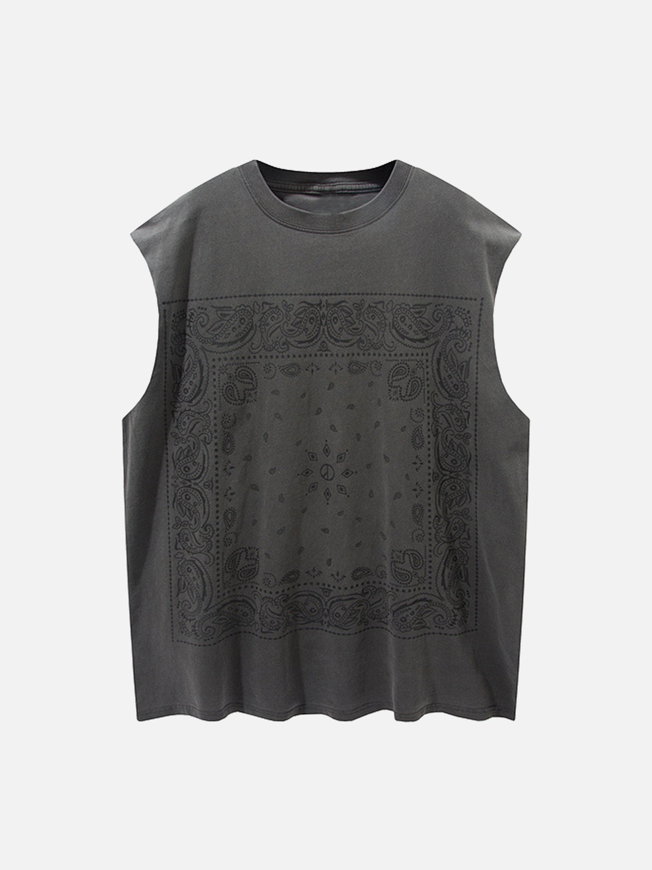 The Supermade Paisley Pattern Washed T-Shirt Tank Top