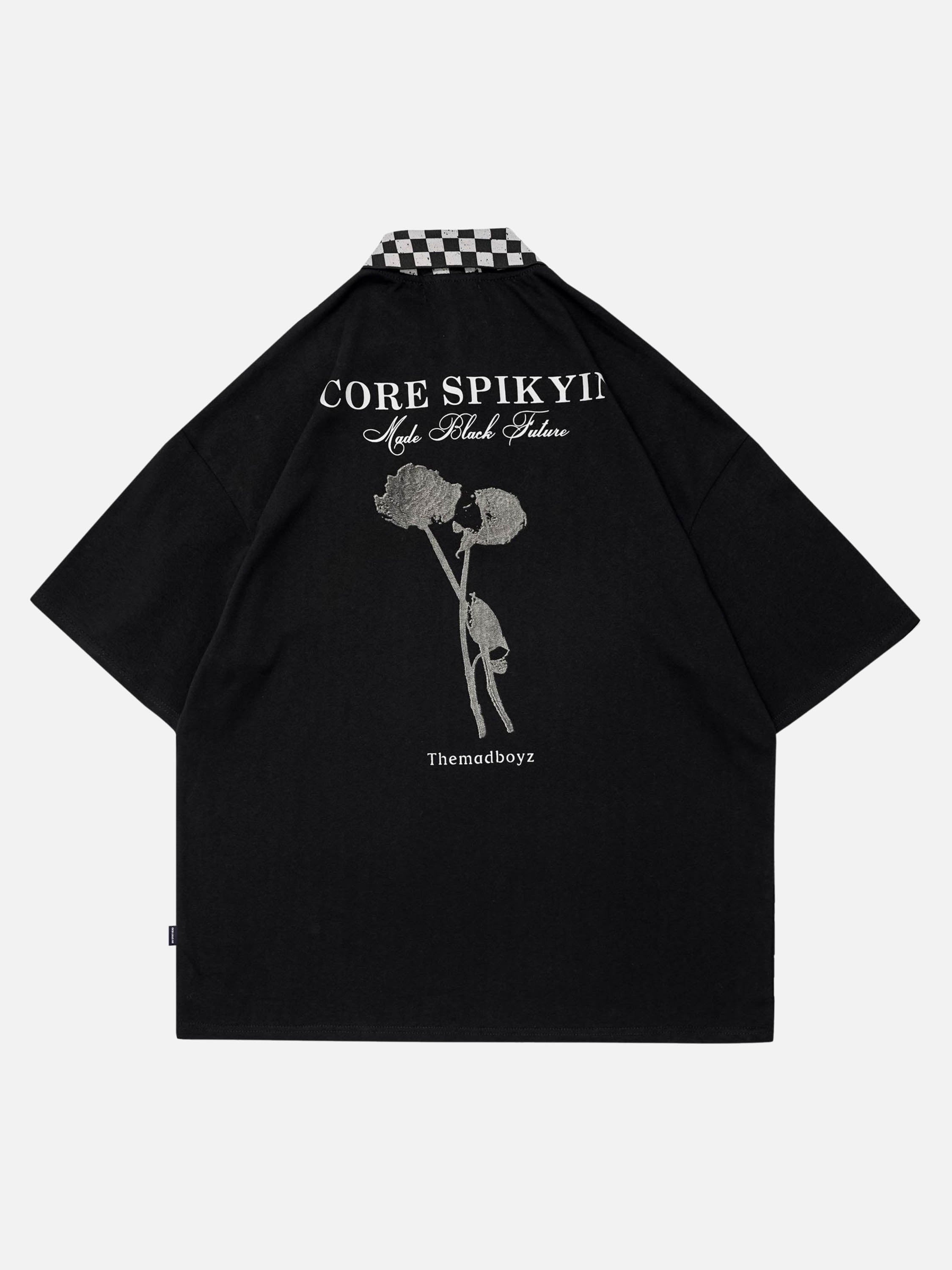 The Supermade Plaid Panel Short-sleeve Polo Shirt