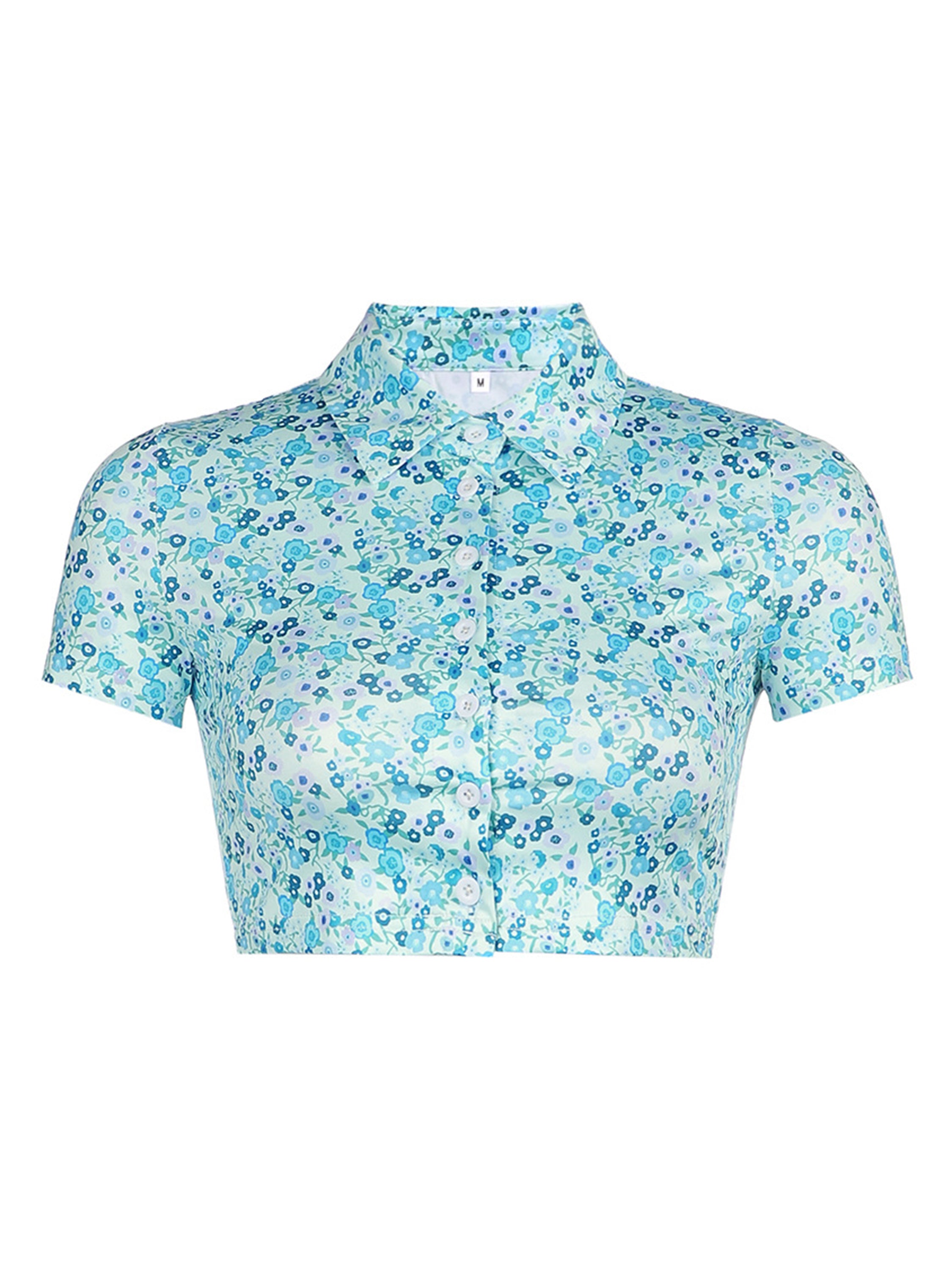 The Supermade Printed Cropped Polo Shirt