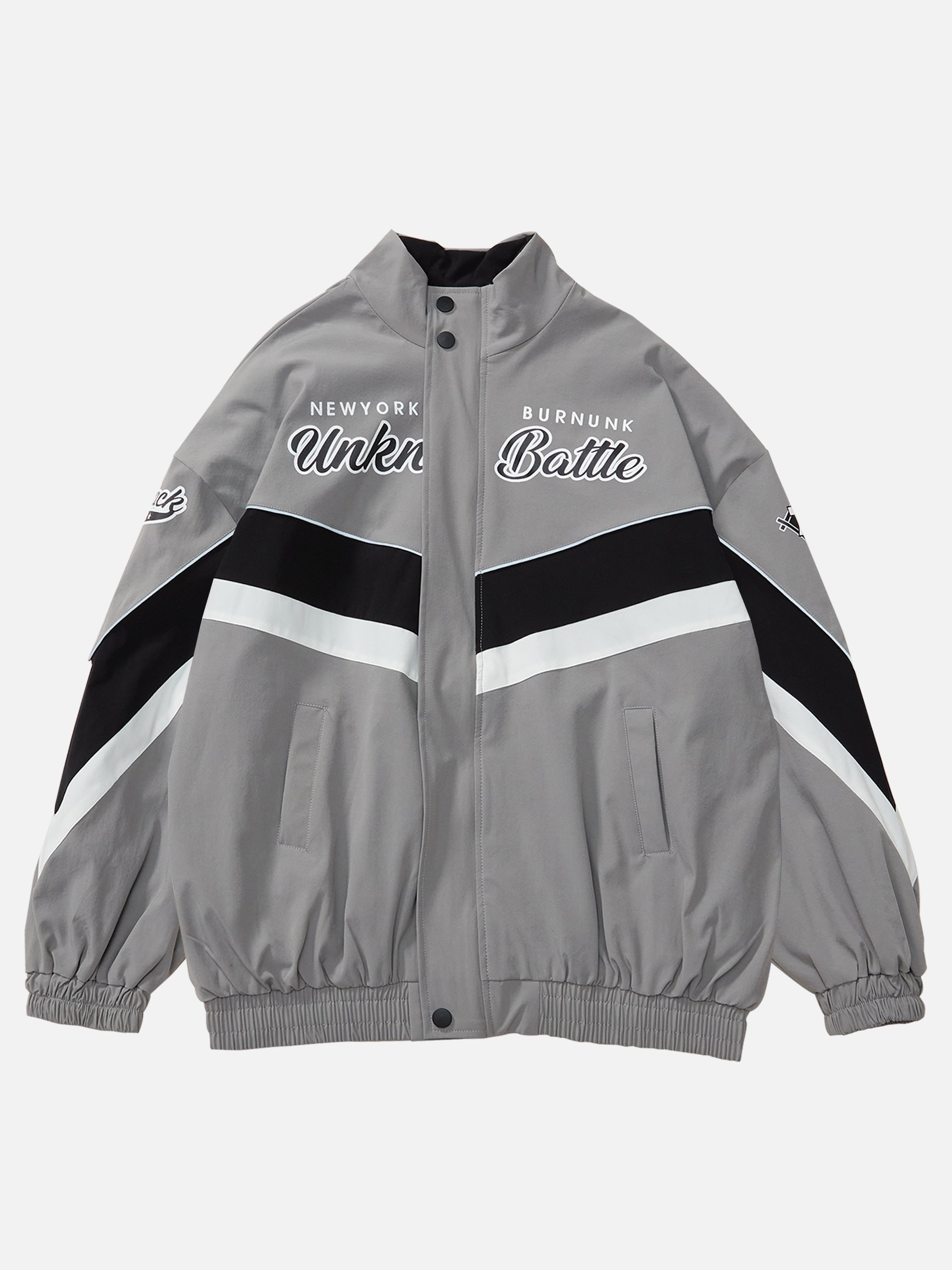 The Supermade Monogram Print Colorblock Jacket