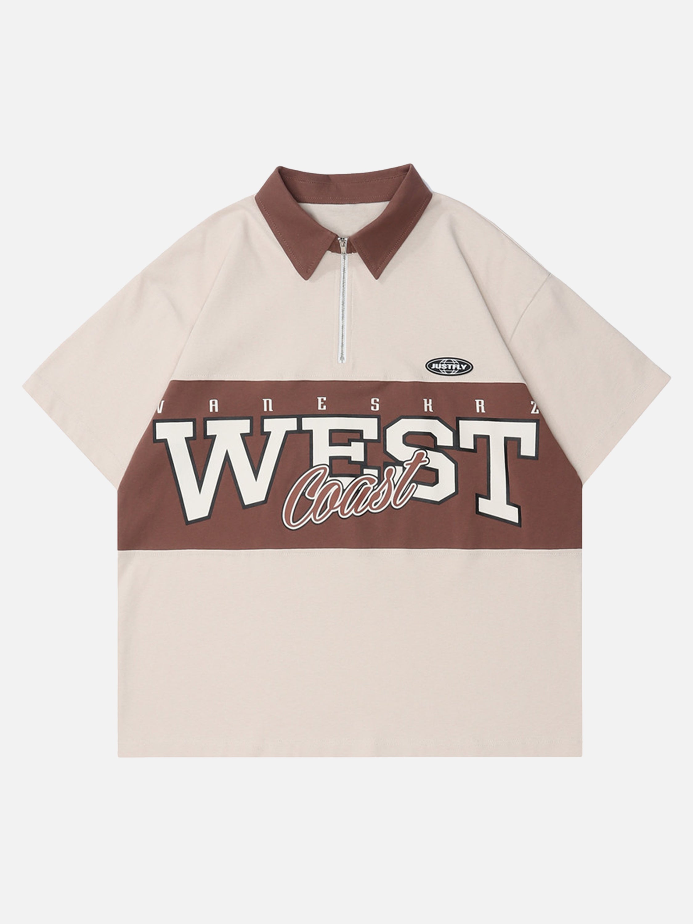 The Supermade Alphabet-Print Short Sleeved Polo Shirt