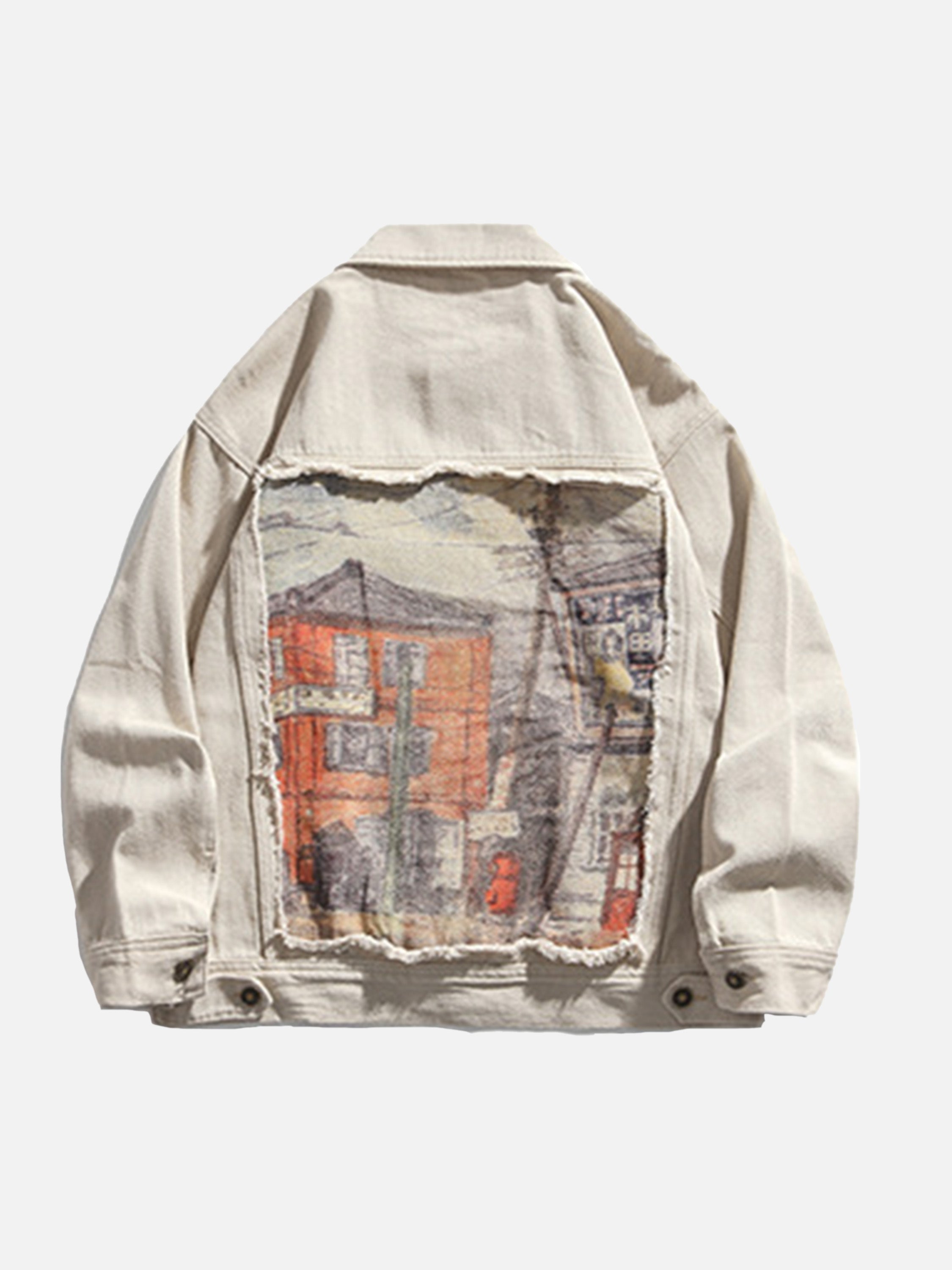 The Supermade Japanese Geisha House Back Print Denim Jacket