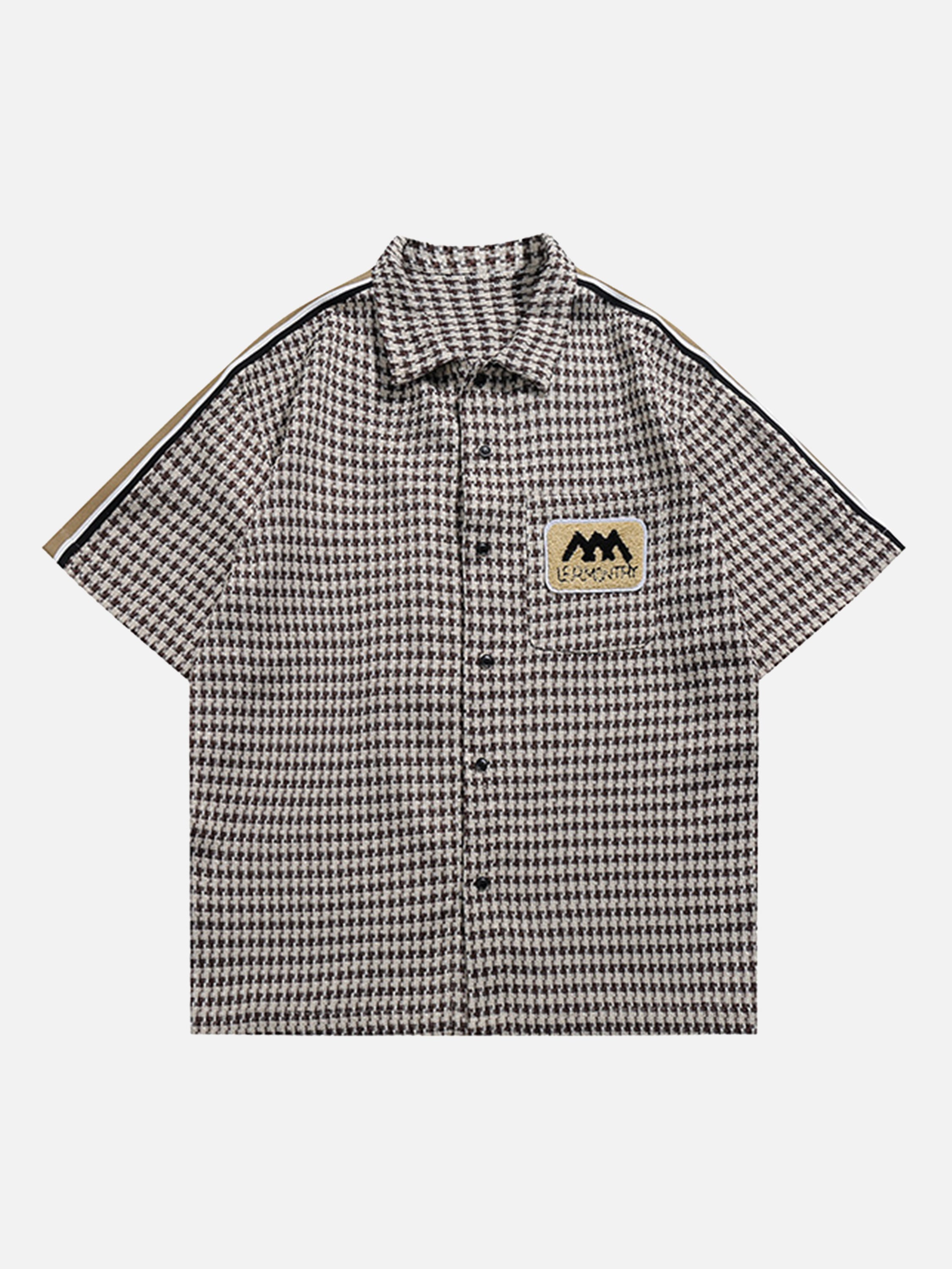 The Supermade Houndstooth and Patchwork Detail Shirt