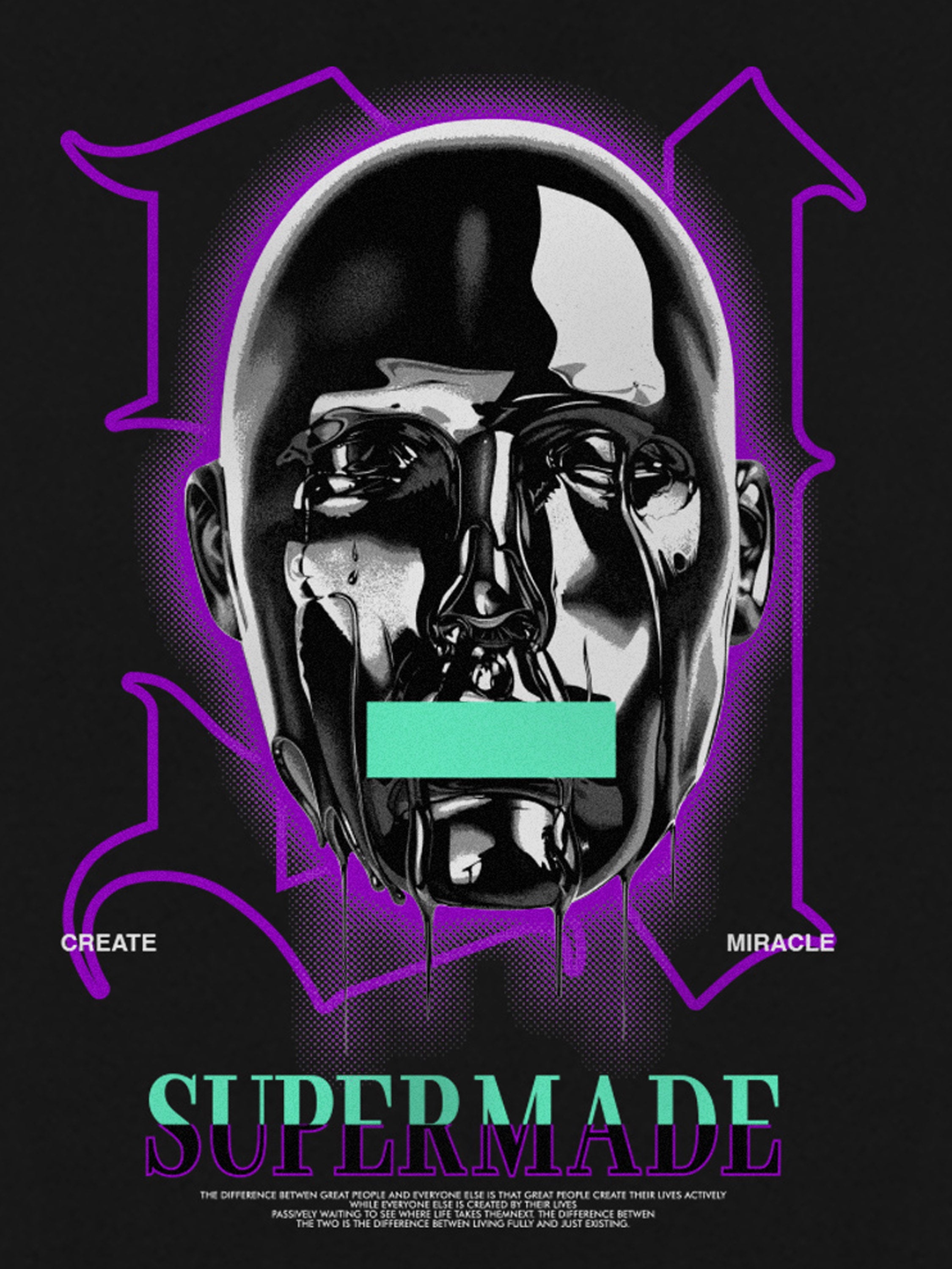 The Supermade Vintage Robot Girl Portrait Print T-shirt