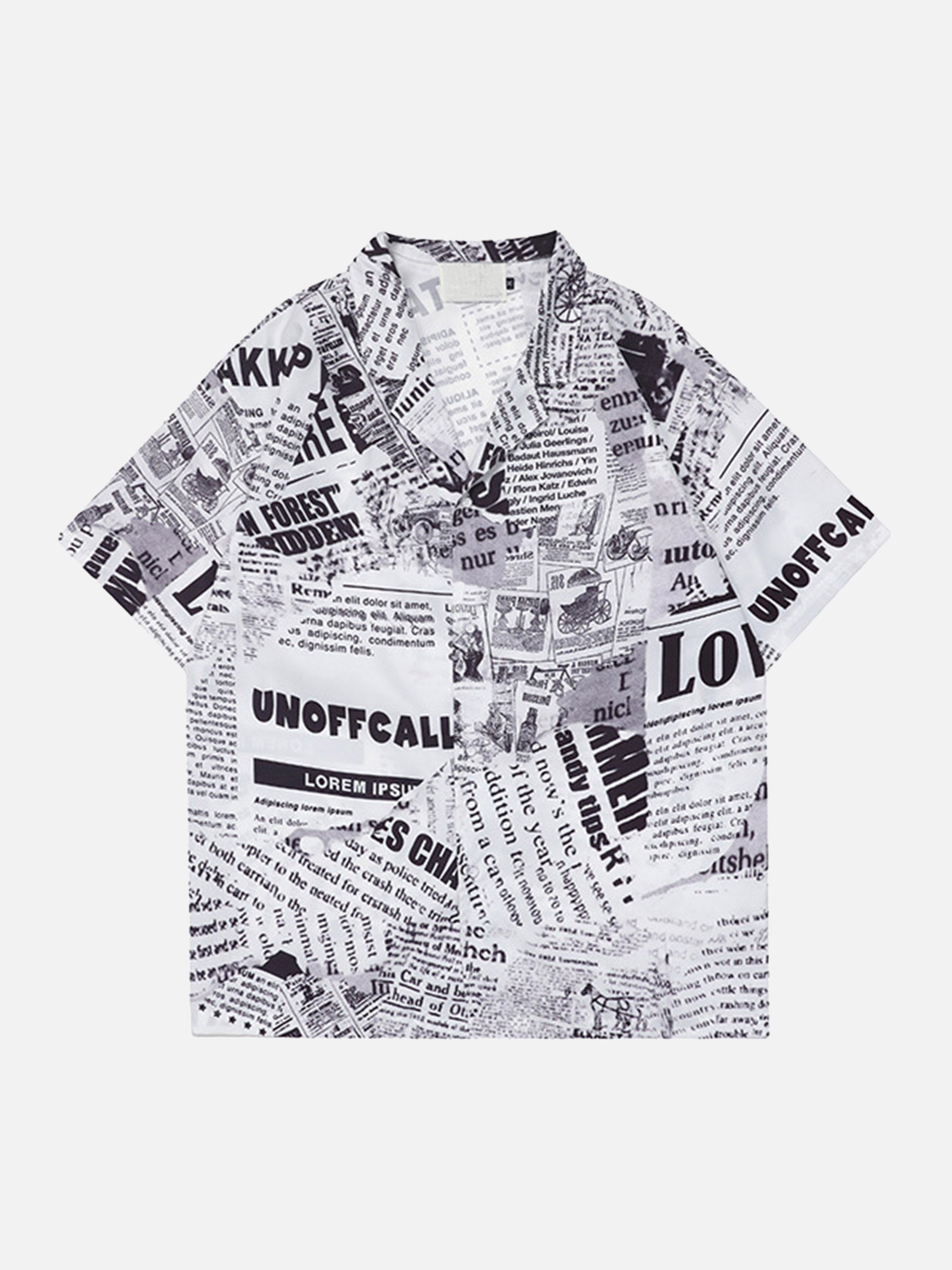 The Supermade Vintage Newspaper Print Shirt