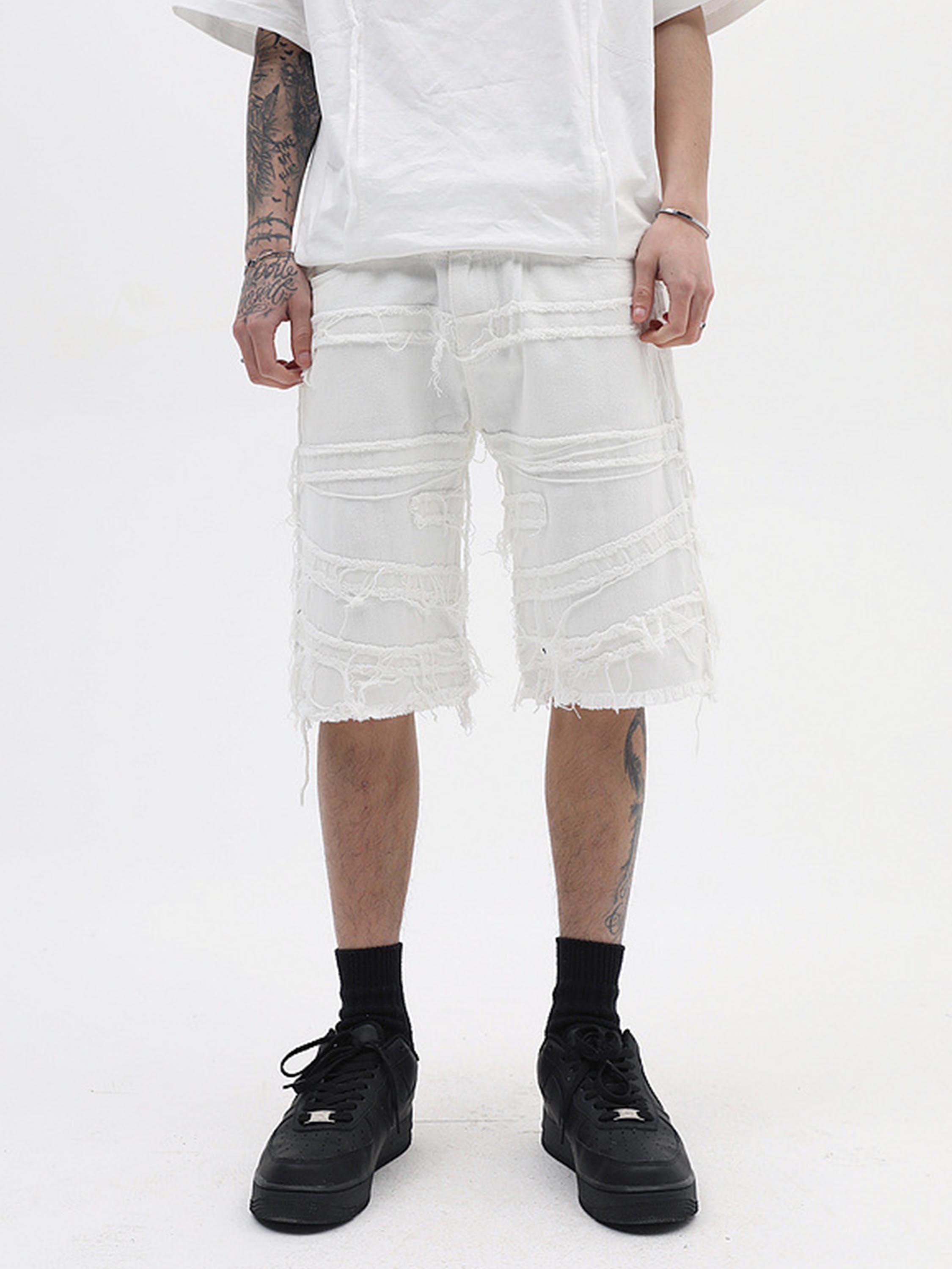 The Supermade Ripped Denim Shorts