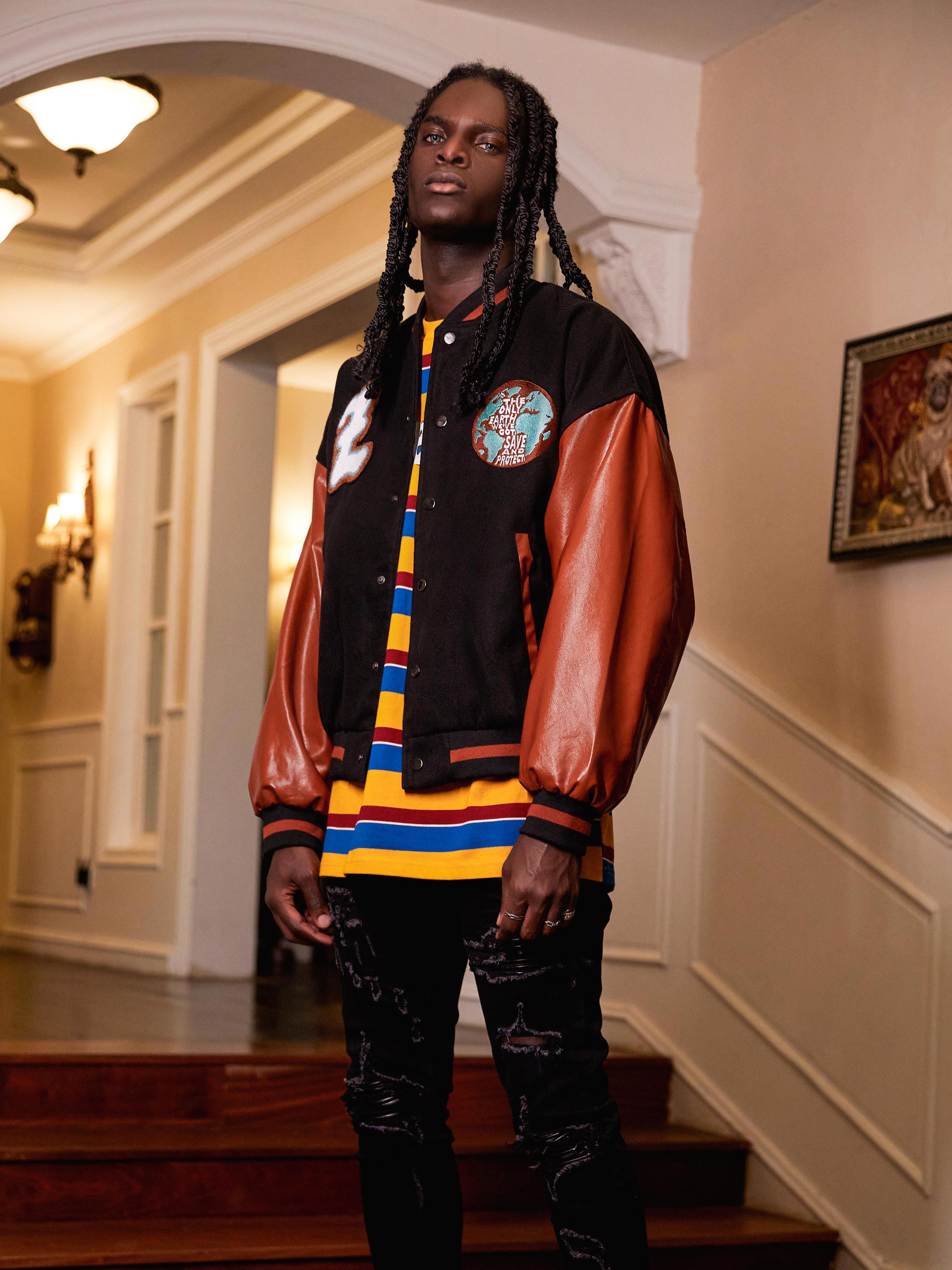 The Supermade Contrast Panel Embroidered Jacket -1093