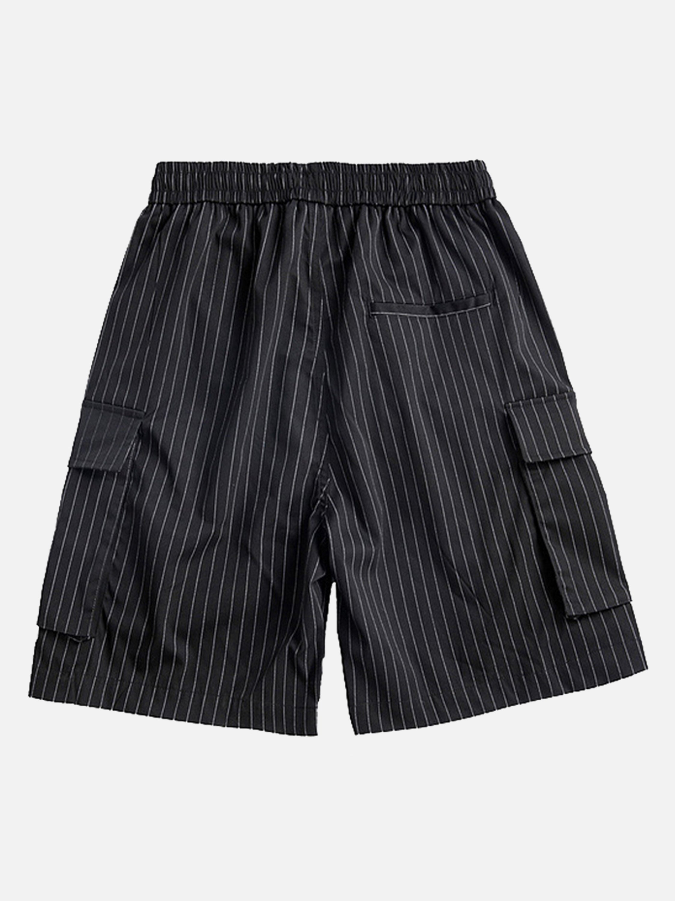 The Supermade Striped Multi-pocket Cargo Shorts
