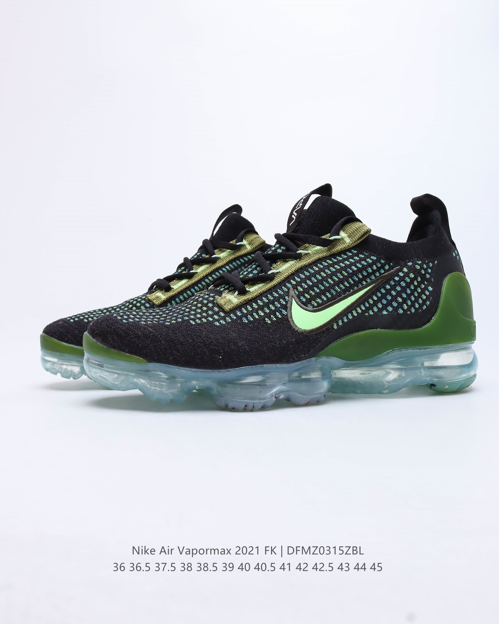 air vapormax 2021 fk blackgreen mid sport casual shoes Size：EU36-EU45
