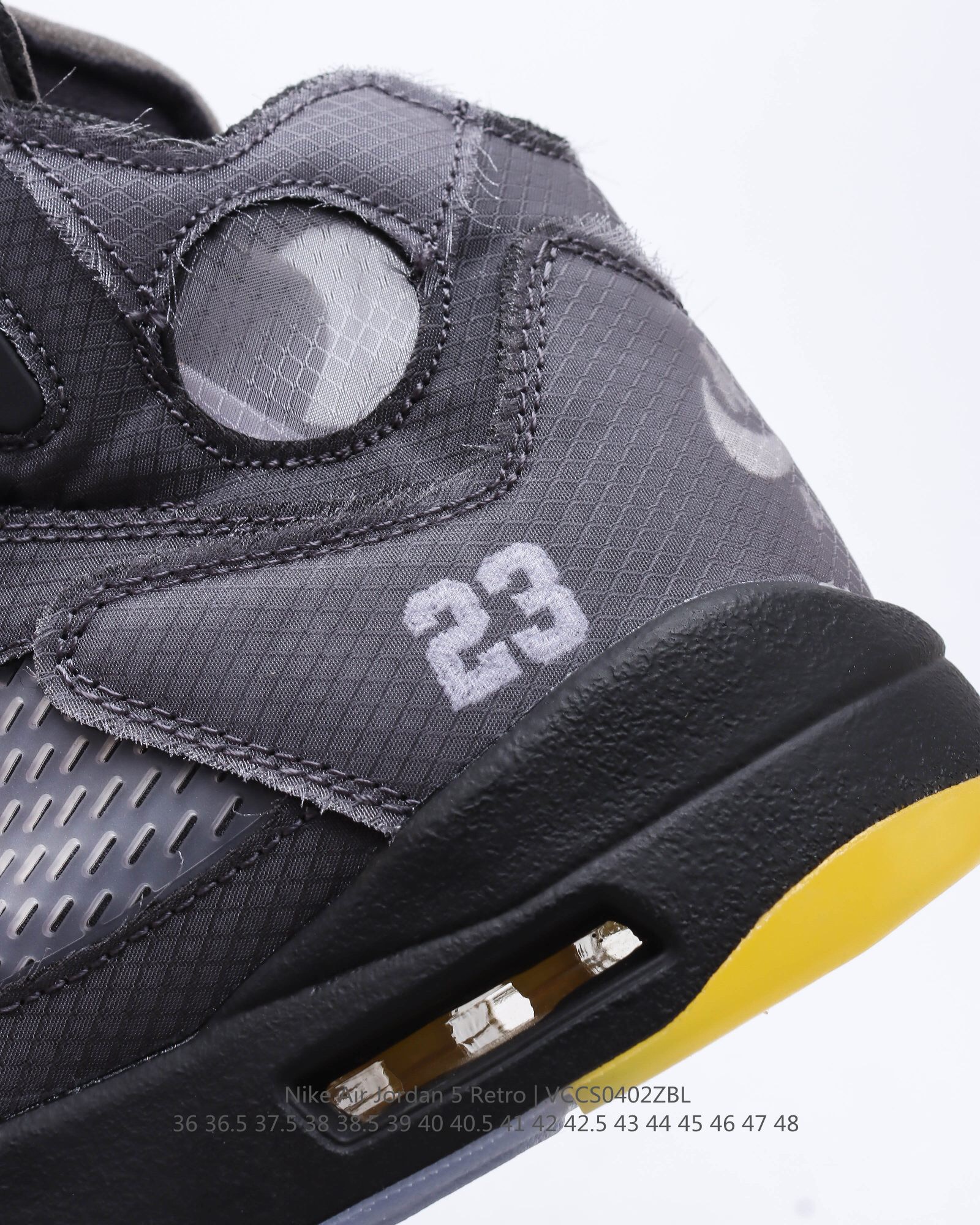 air jordan retro 5 blackmuslin-fire red casual shoes Size:EU36-EU48