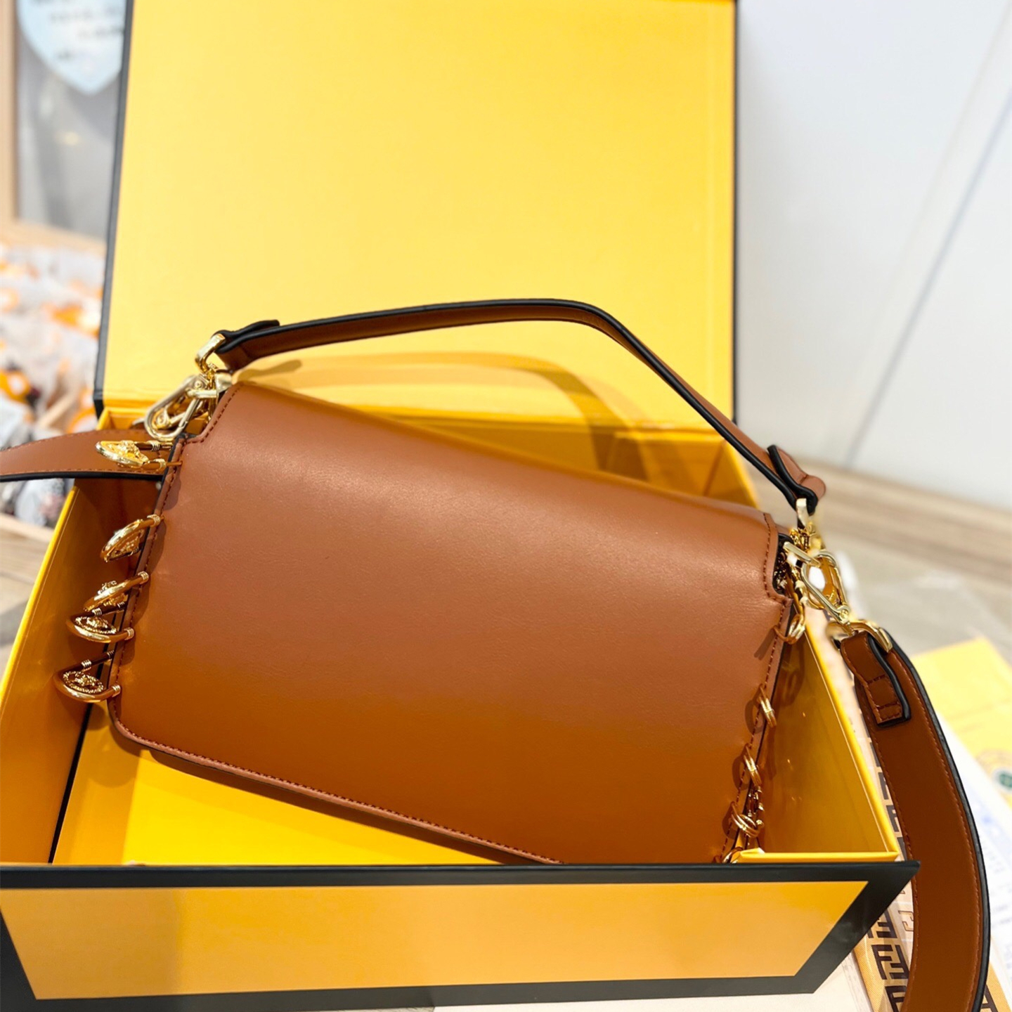 2022 New Brown Bag ,size:25*5*15cm