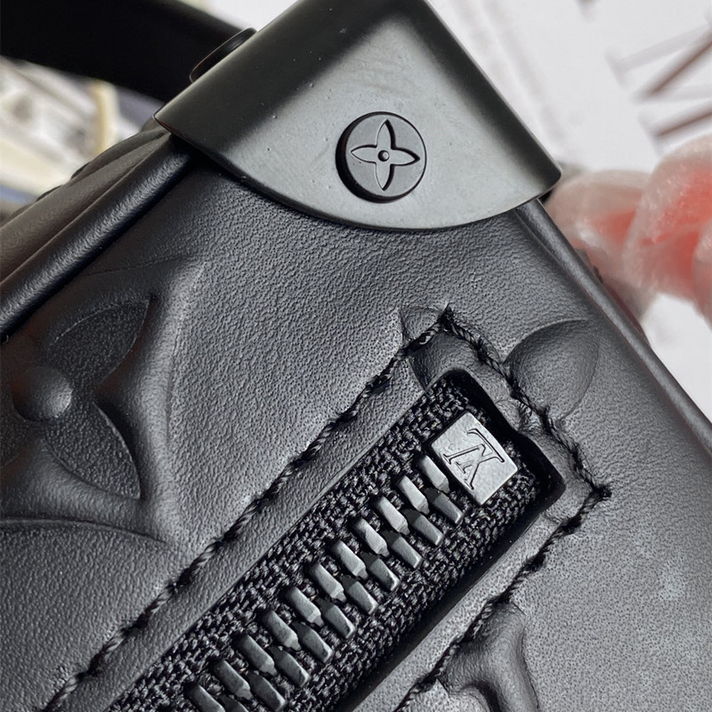 Mini Soft Trunk Bag Men's Black Bag Size 18.5*13*8 cm