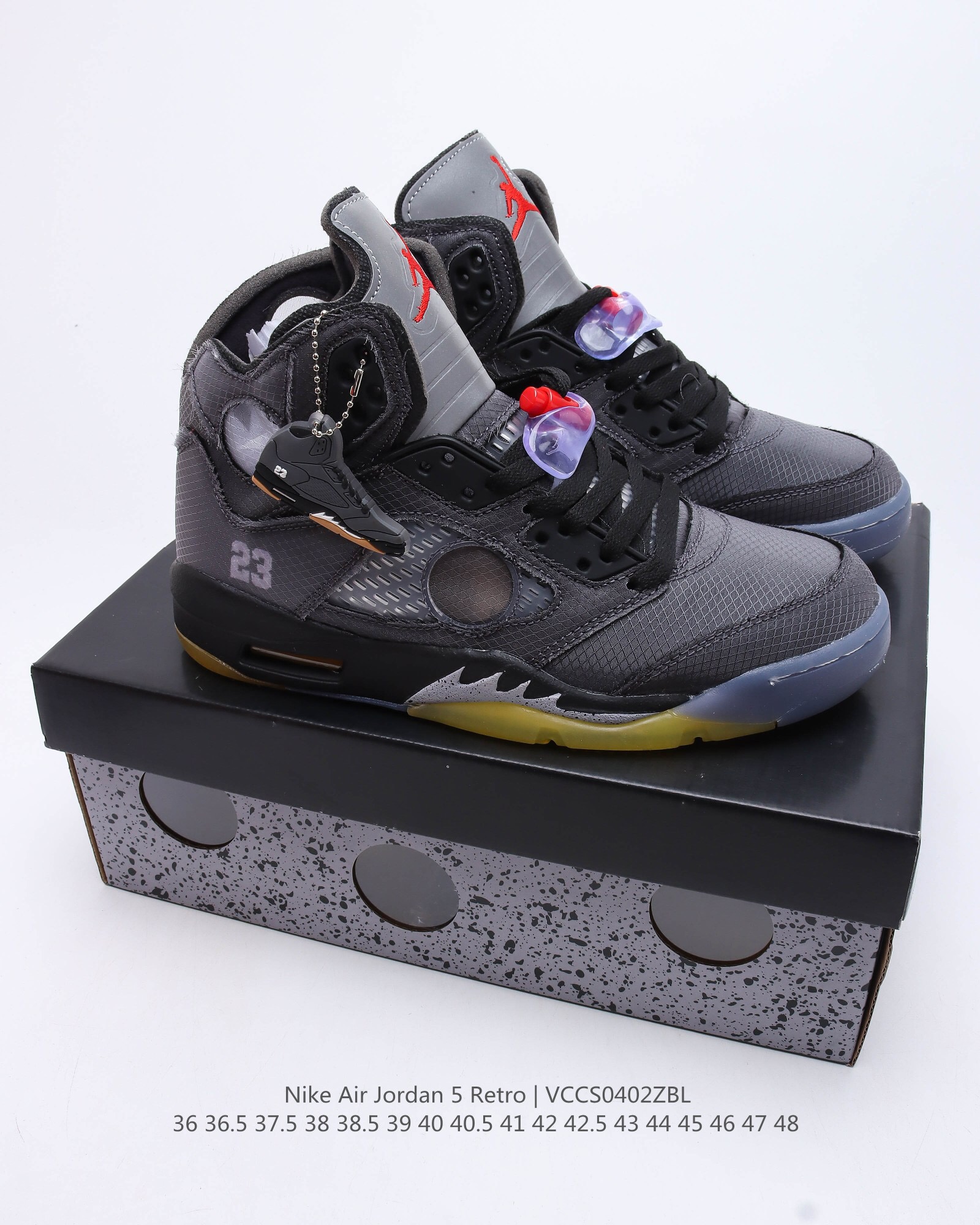 air jordan retro 5 blackmuslin-fire red casual shoes Size:EU36-EU48