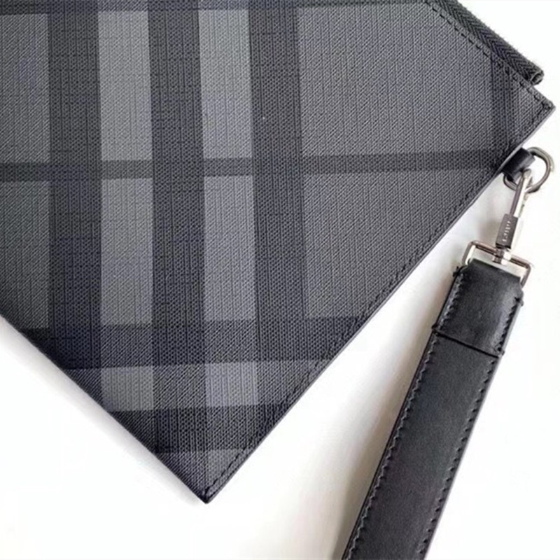 Ondon Checked Zipper Organizer Men's Wallet Handbag Size 30*19.5 cm