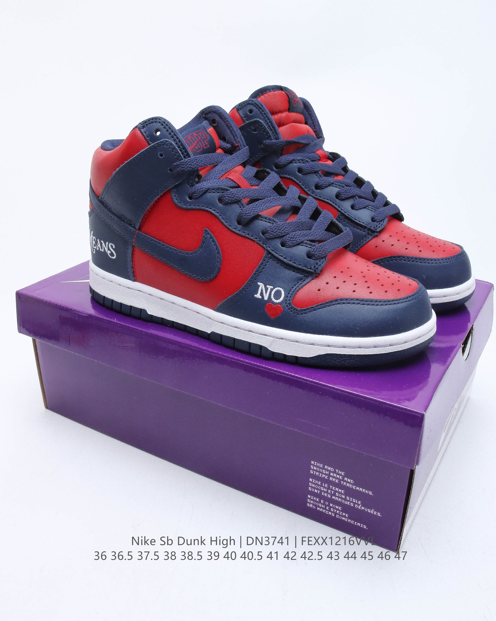 sb dunk high redbluelove casual shoes Size:EU36-EU45