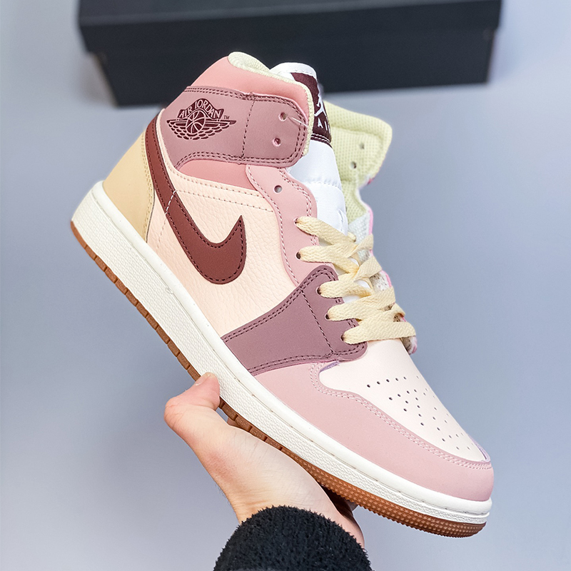 air jordan 1 mid tanred beans aj1 Sport casual shoes Size：EU36-EU45