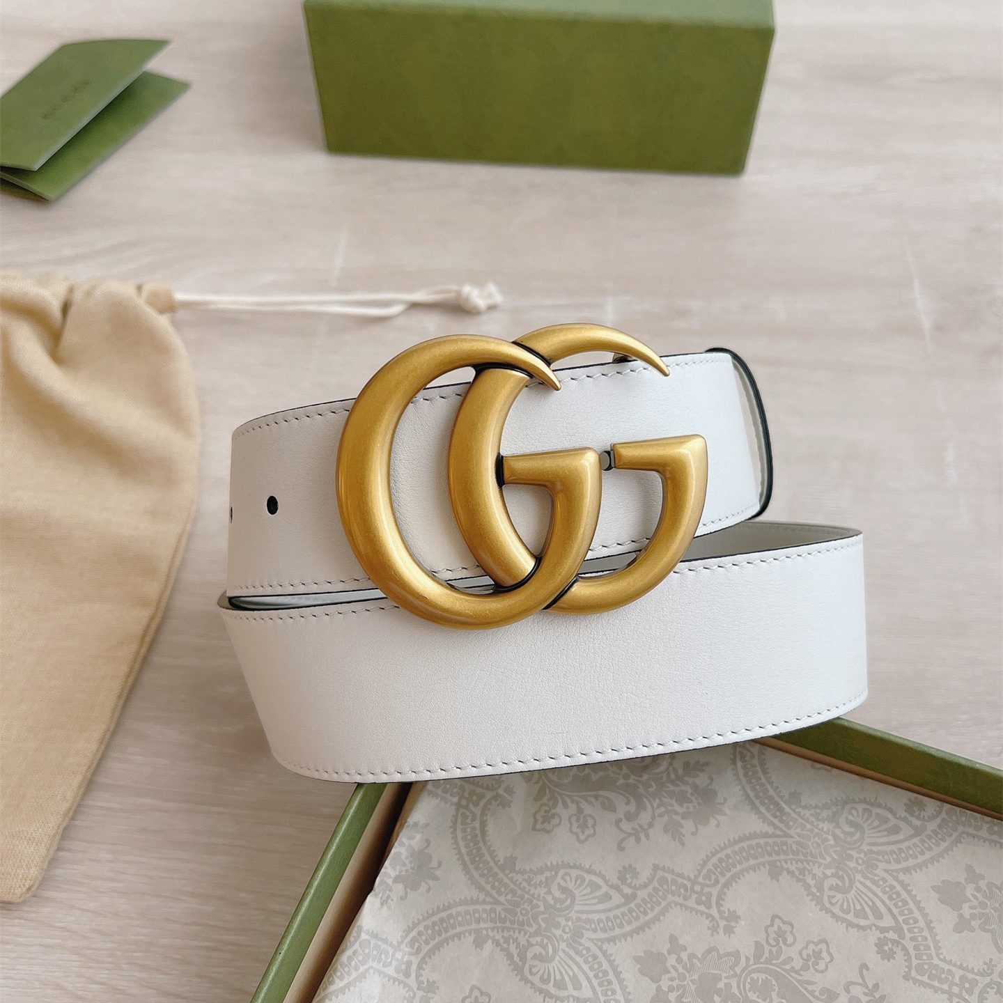 Men's Women White Belts Width:3.2cm