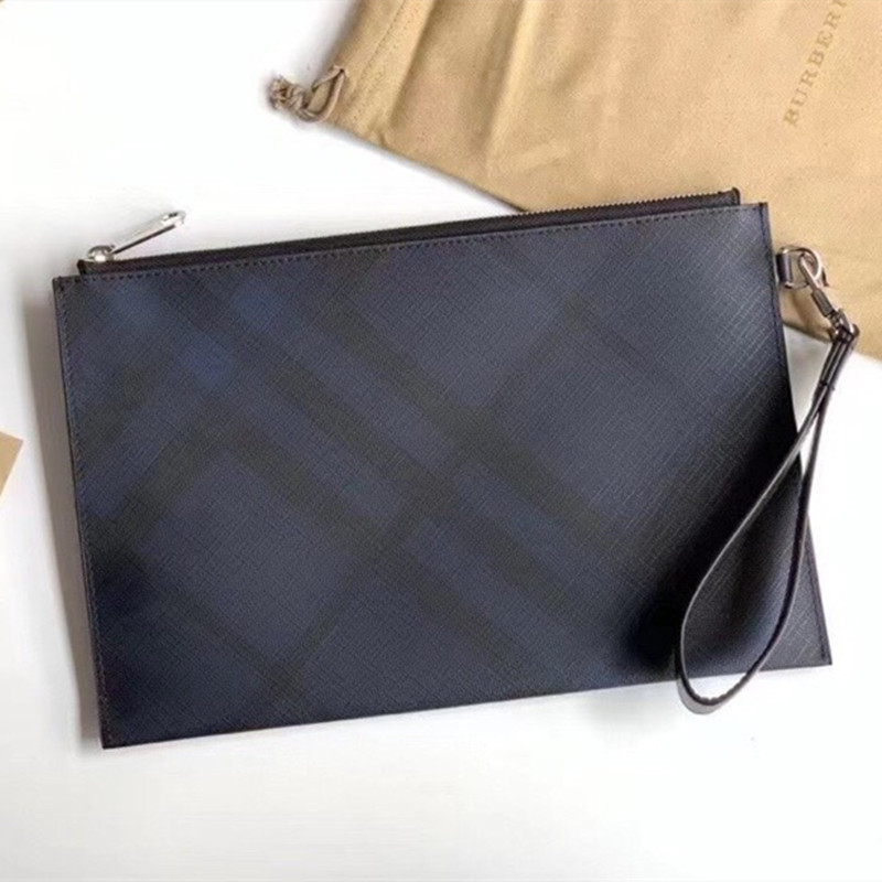 Ondon Checked Zipper Organizer Men's Wallet Handbag Size 30*19.5 cm