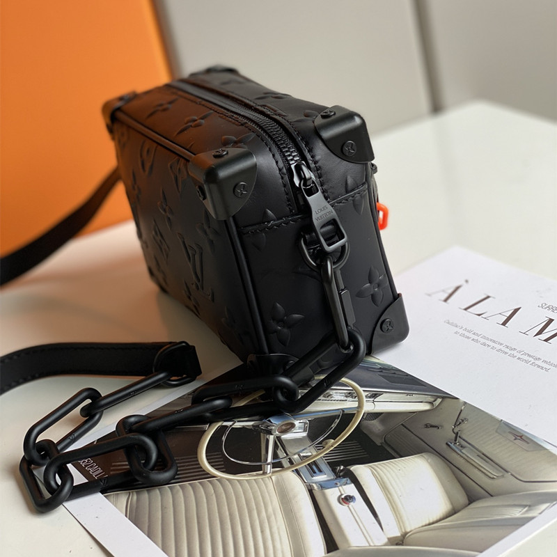 Mini Soft Trunk Bag Men's Black Bag Size 18.5*13*8 cm