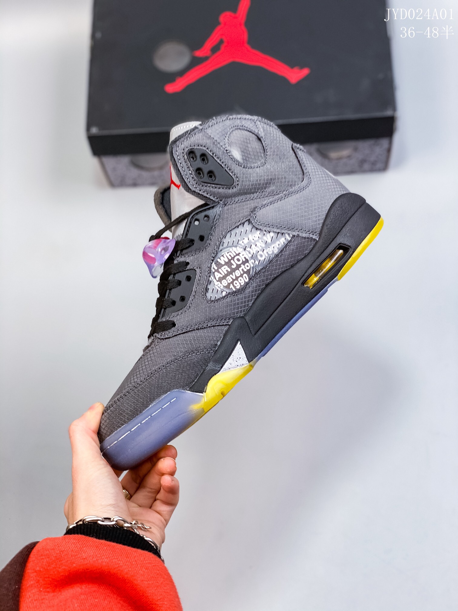 ow x aj5 blackmuslin-fire red casual shoes Size:EU36-EU48