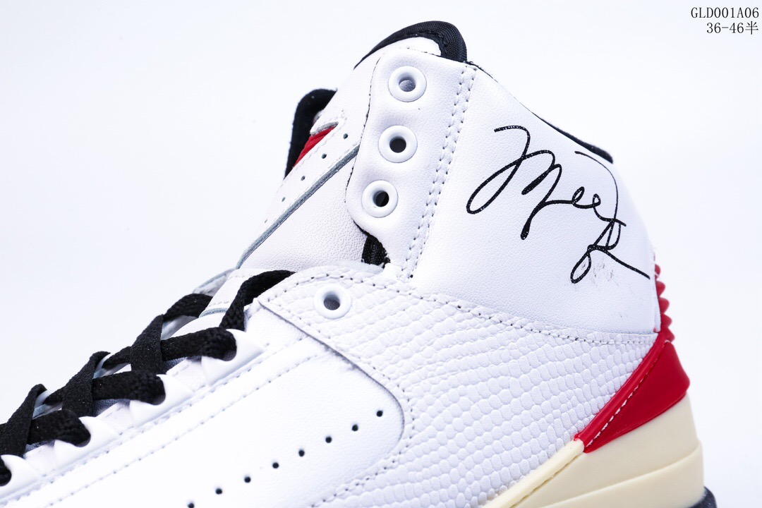 air jordan 2 low whitesail-red-grey aj2 casual shoes Size:EU36-EU46