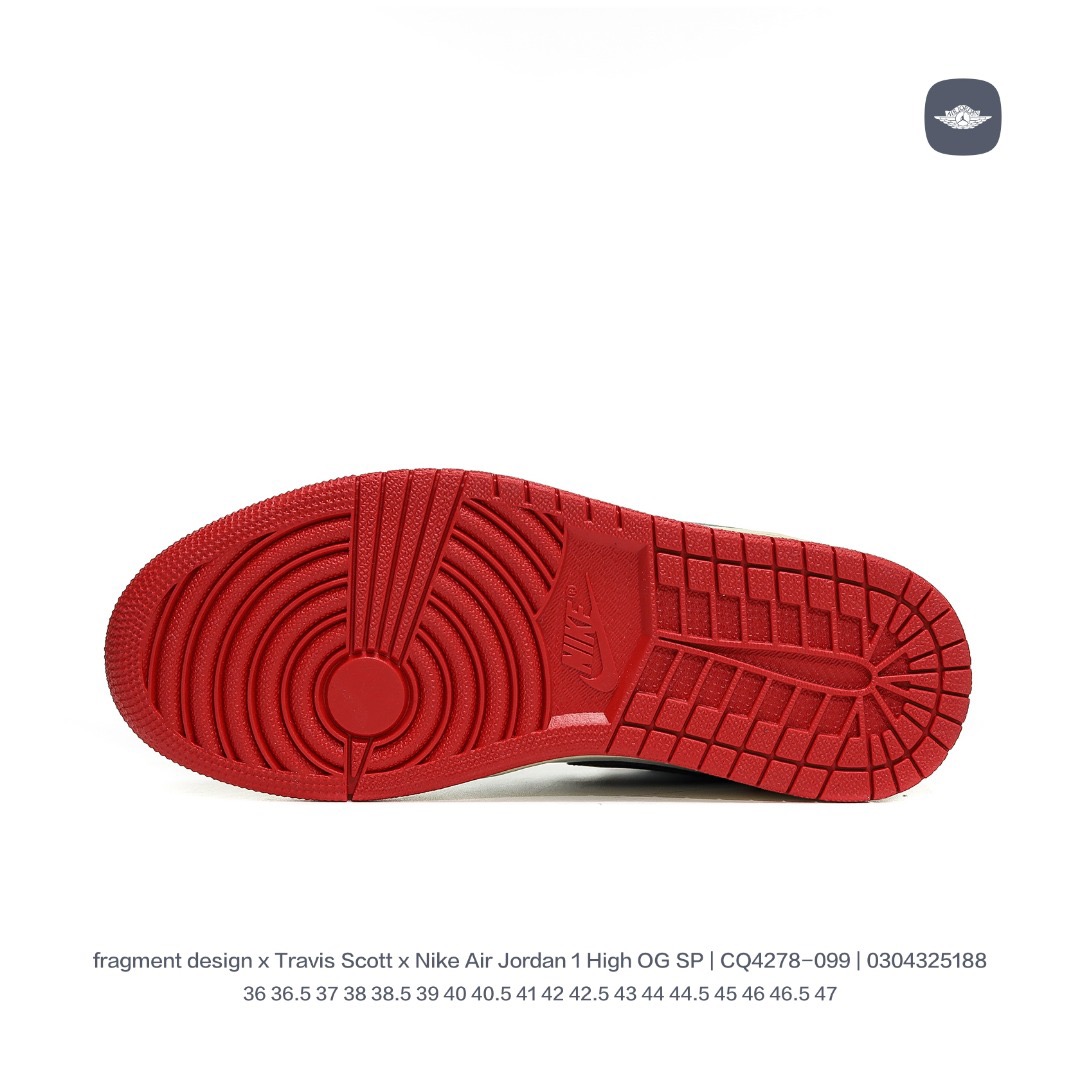 fragment design x travis scott air jordan 1 high og sp whiteredblack aj1 Sport casual shoes Size:EU36-EU47