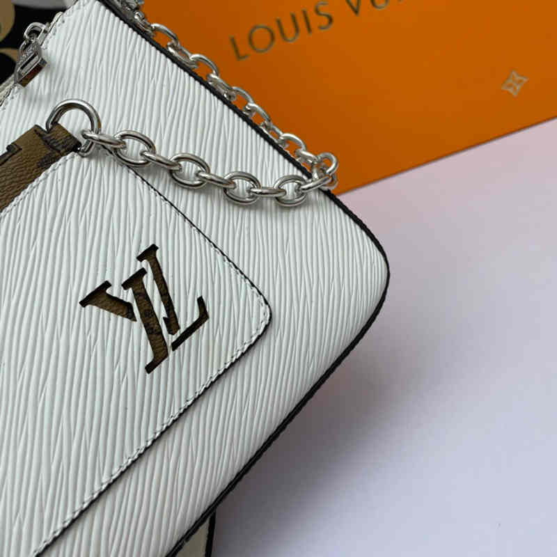 Marelle Handbag White Marelle Detachable Canvas Zipper Bag