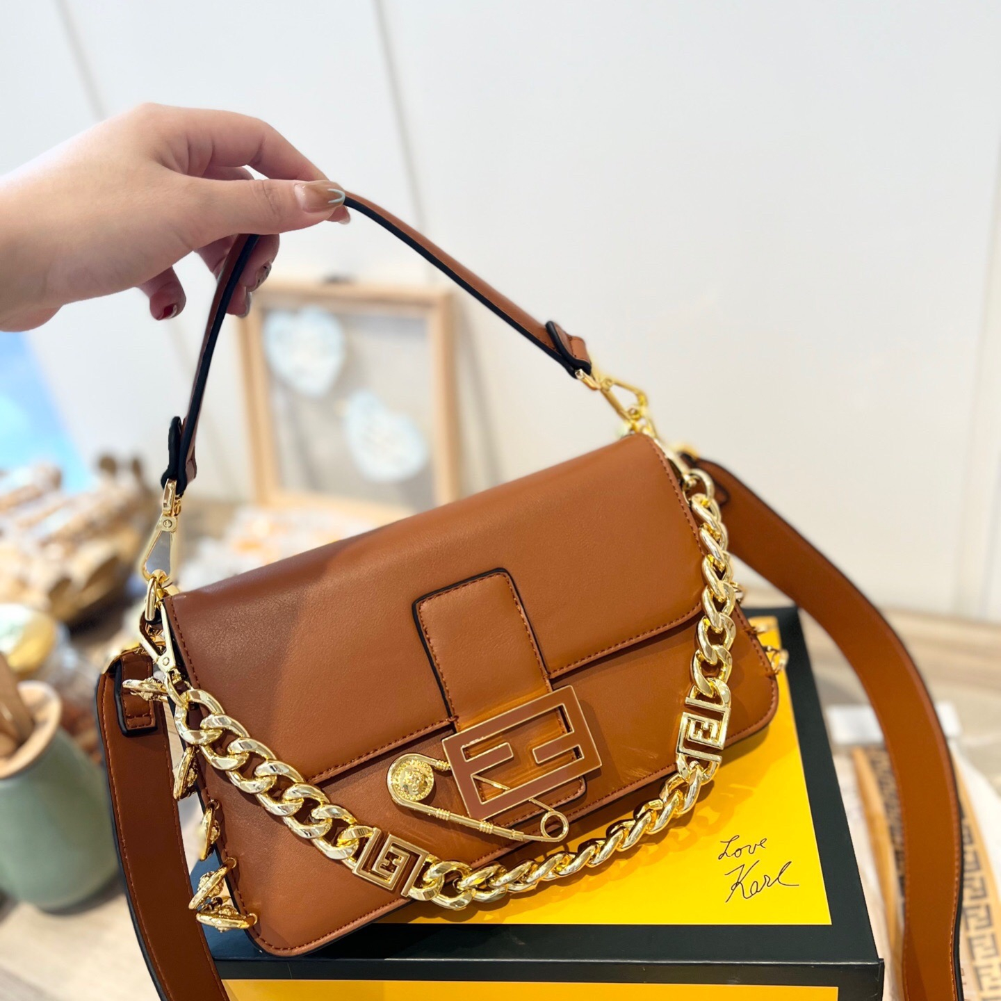 2022 New Brown Bag ,size:25*5*15cm