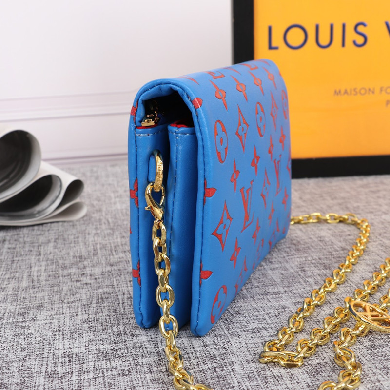 Pochette Coussin Chain bag Royal Blue & Red size 20*14*8cm