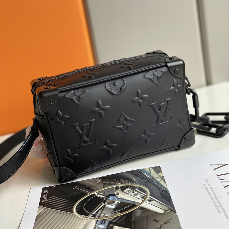 Mini Soft Trunk Bag Men's Black Bag Size 18.5*13*8 cm